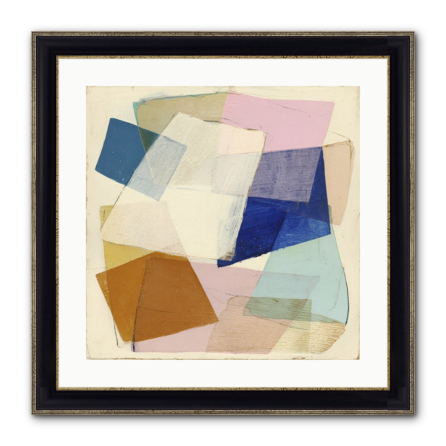 Misted Loom Framed Print - Black & Gold 20x20