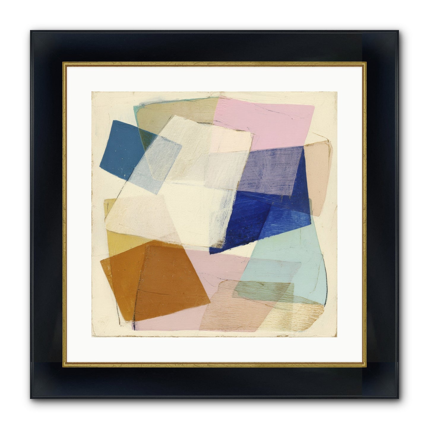 Misted Loom Framed Print - Wide Black w/Gold 20x20