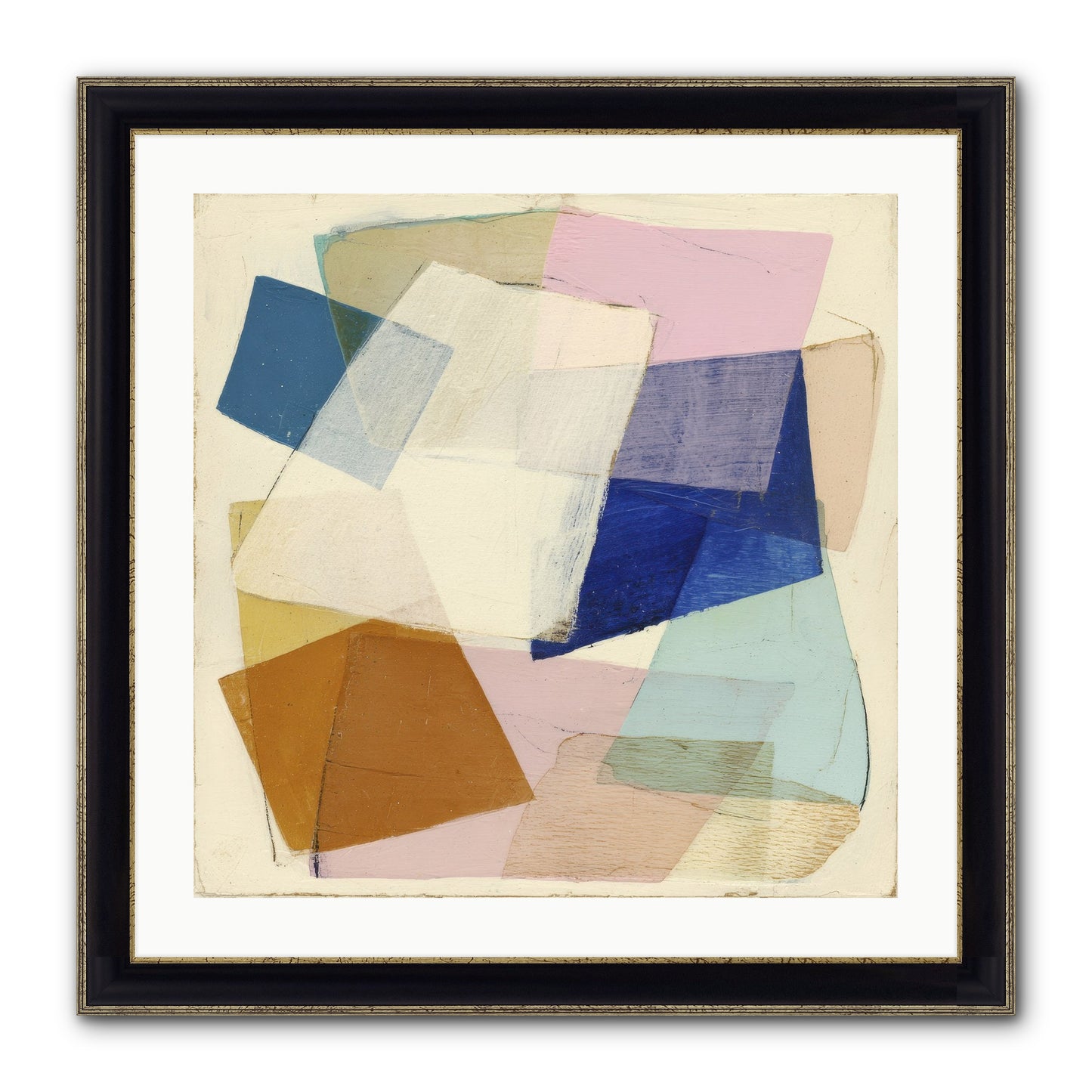 Misted Loom Framed Print - Black & Gold 24x24