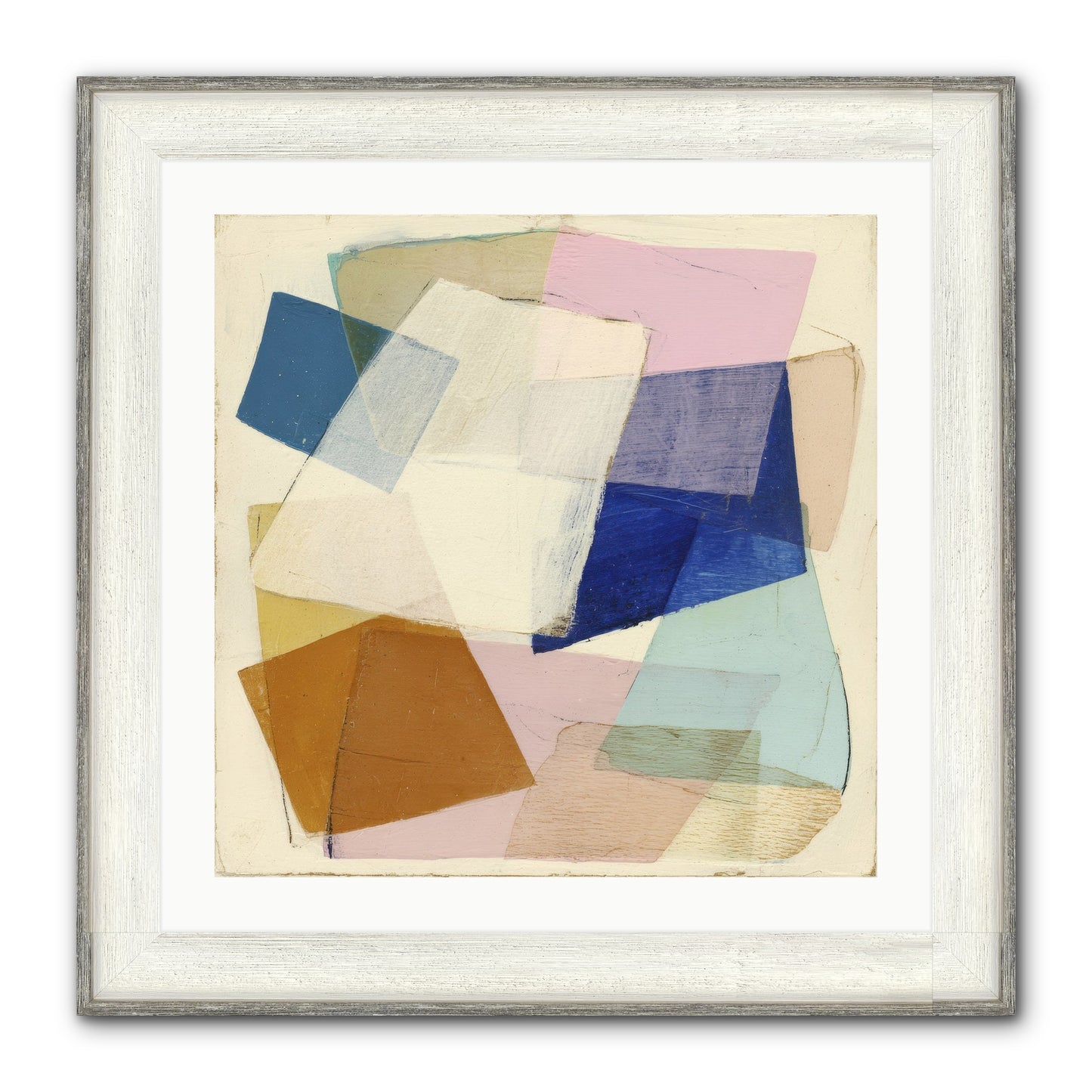 Misted Loom Framed Print - Driftwood White 24x24