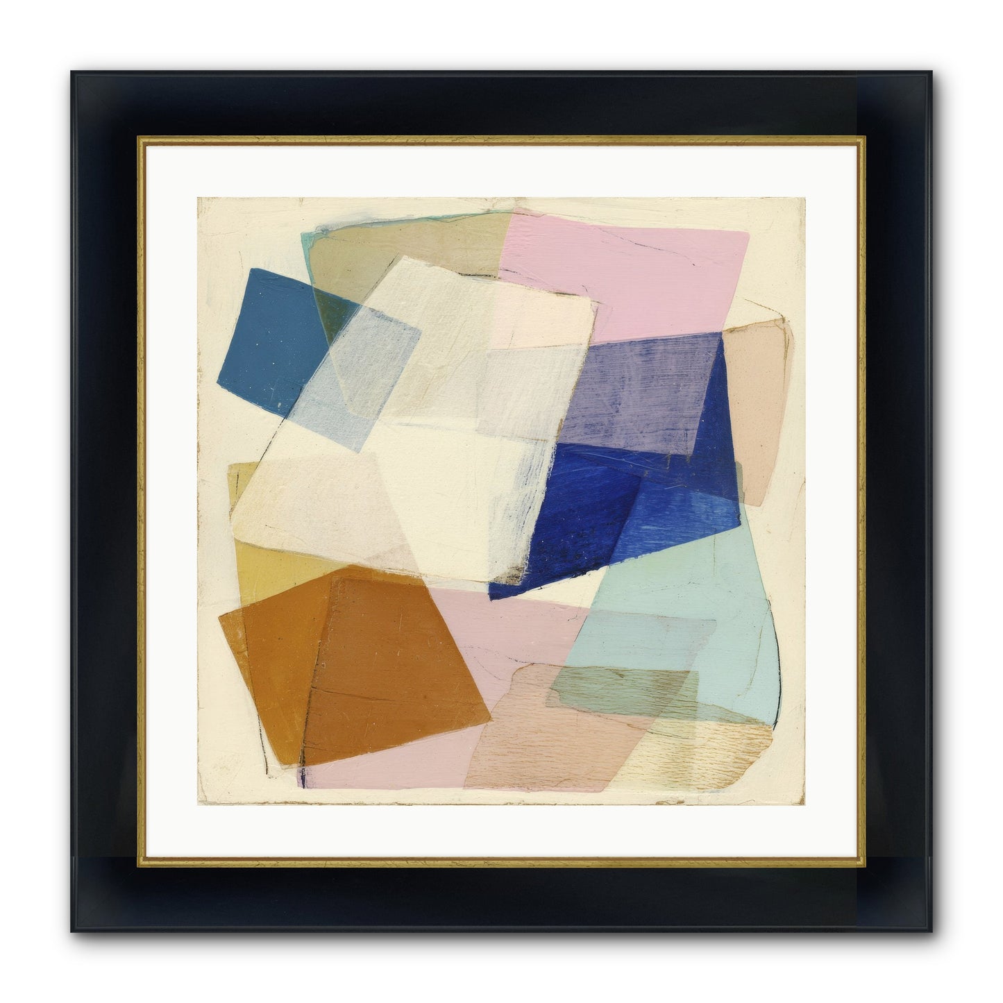 Misted Loom Framed Print - Wide Black w/Gold 24x24