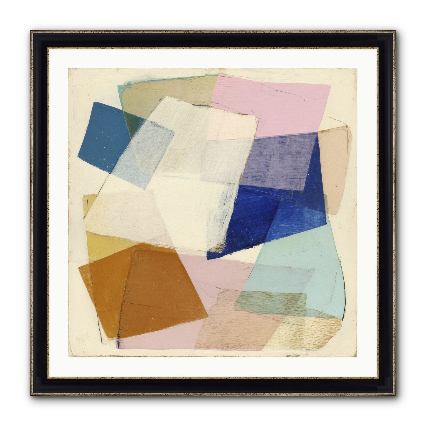 Misted Loom Framed Print - Black & Gold 30x30