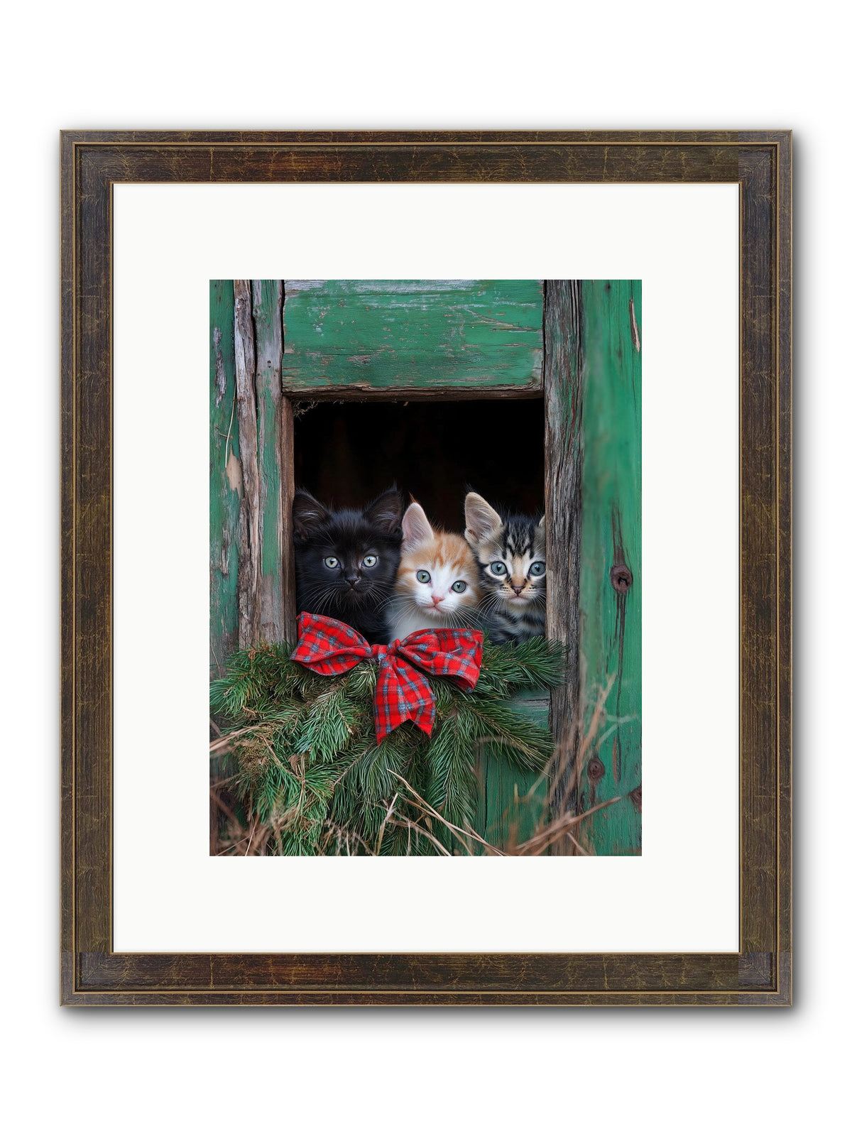 Mittened Mischief Framed Print - Slimwoods Black/Gold 9x12