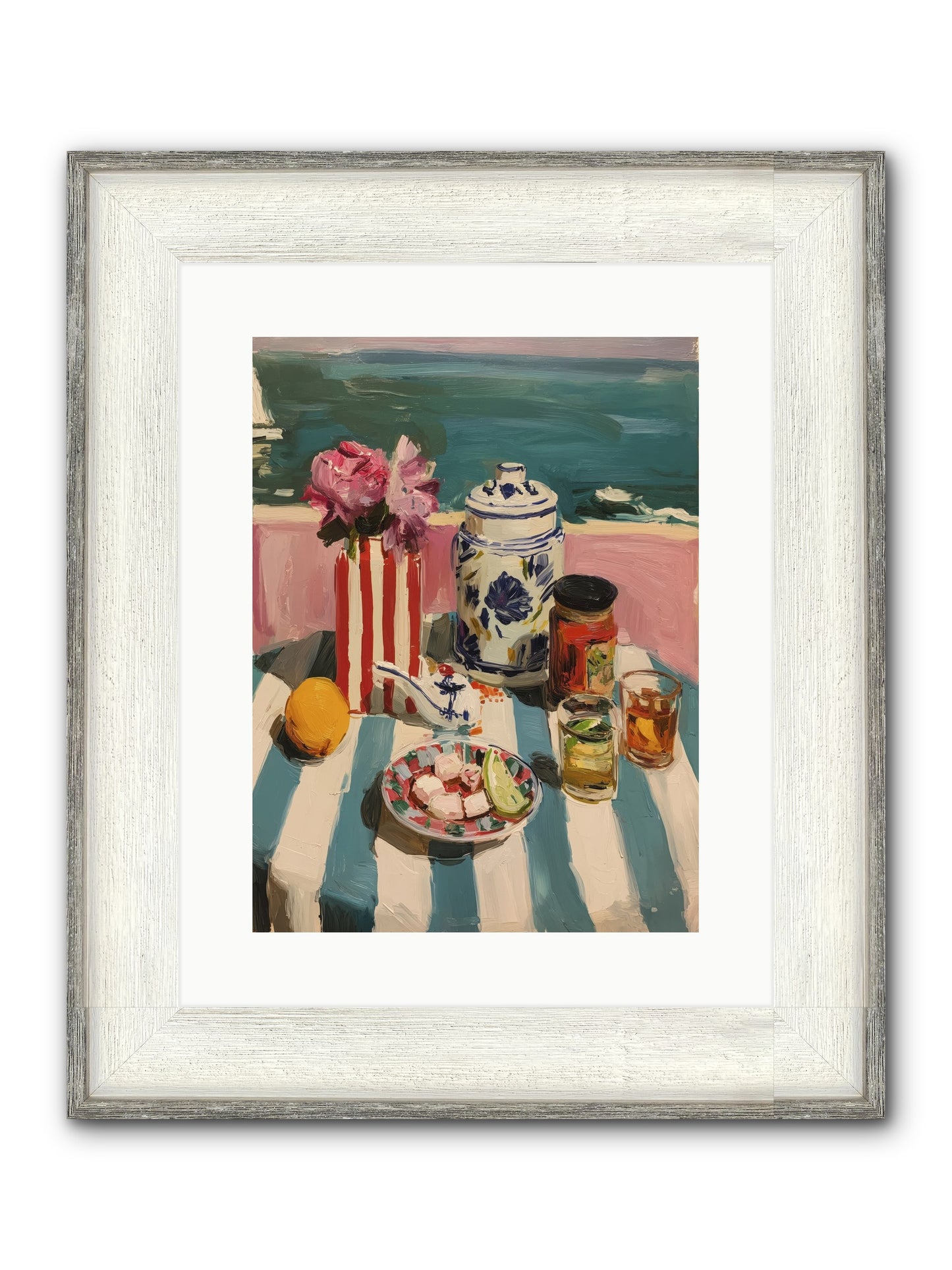 Monaco Madness Framed Print - Driftwood White 12x16