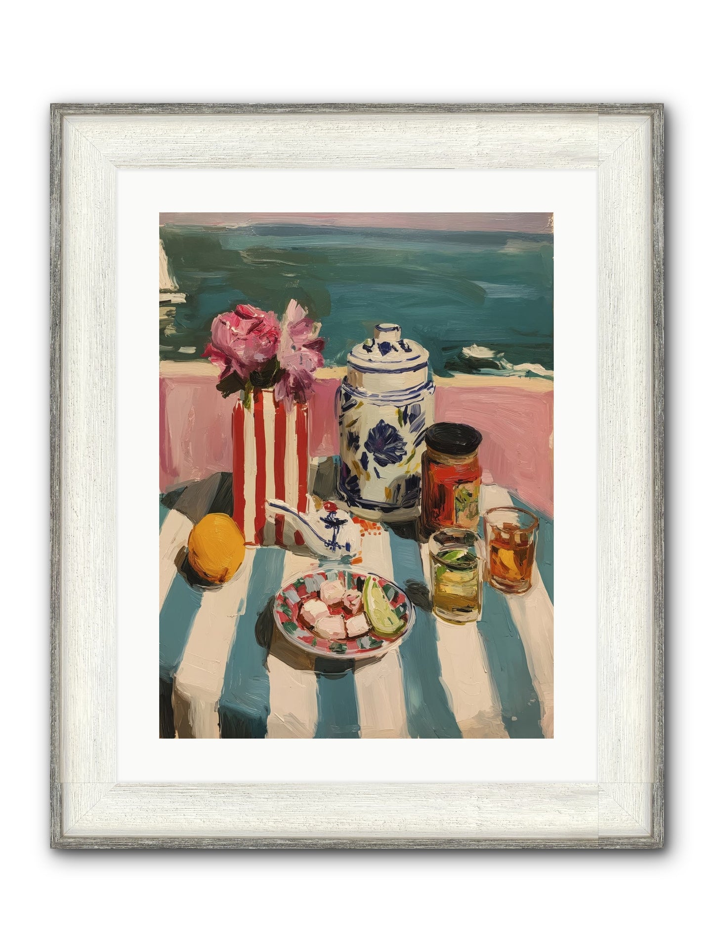 Monaco Madness Framed Print - Driftwood White 18x24