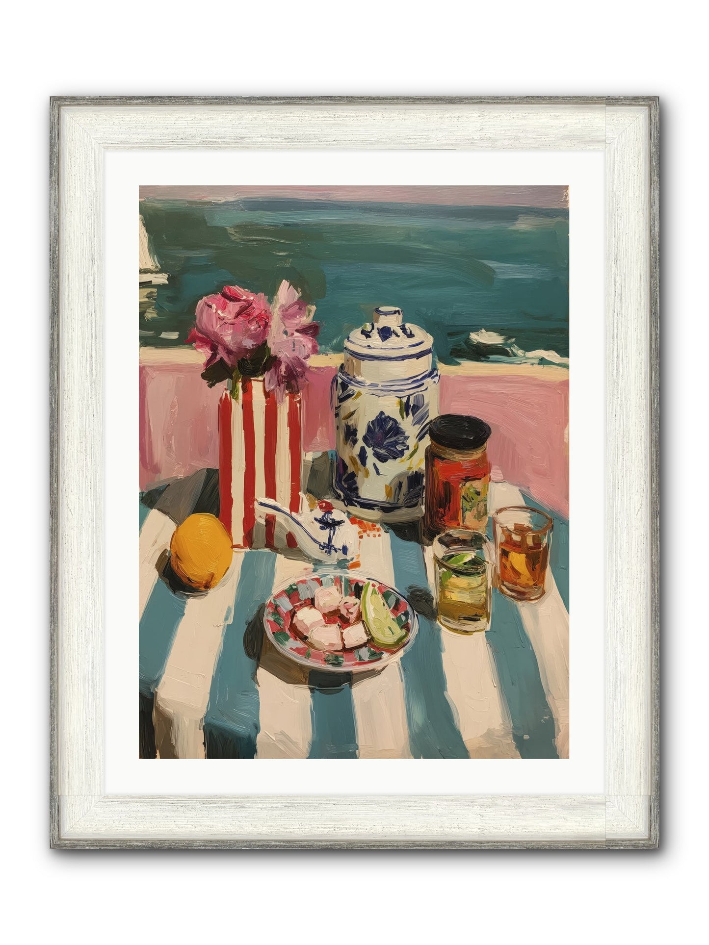 Monaco Madness Framed Print - Driftwood White 24x32
