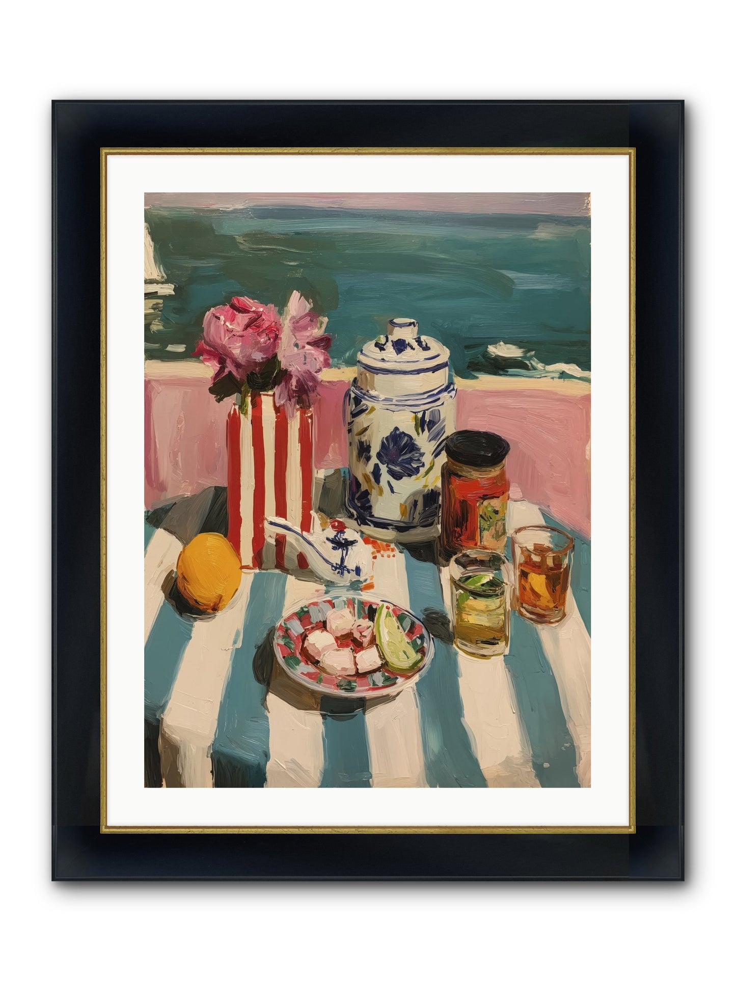Monaco Madness Framed Print - Wide Black w/Gold 24x32