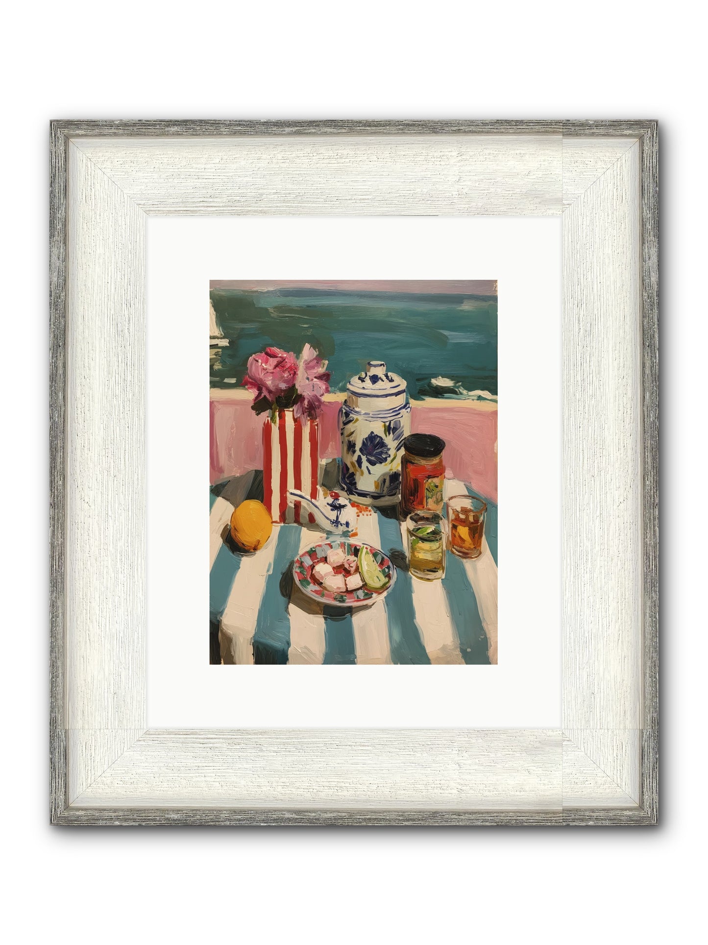 Monaco Madness Framed Print - Driftwood White 9x12