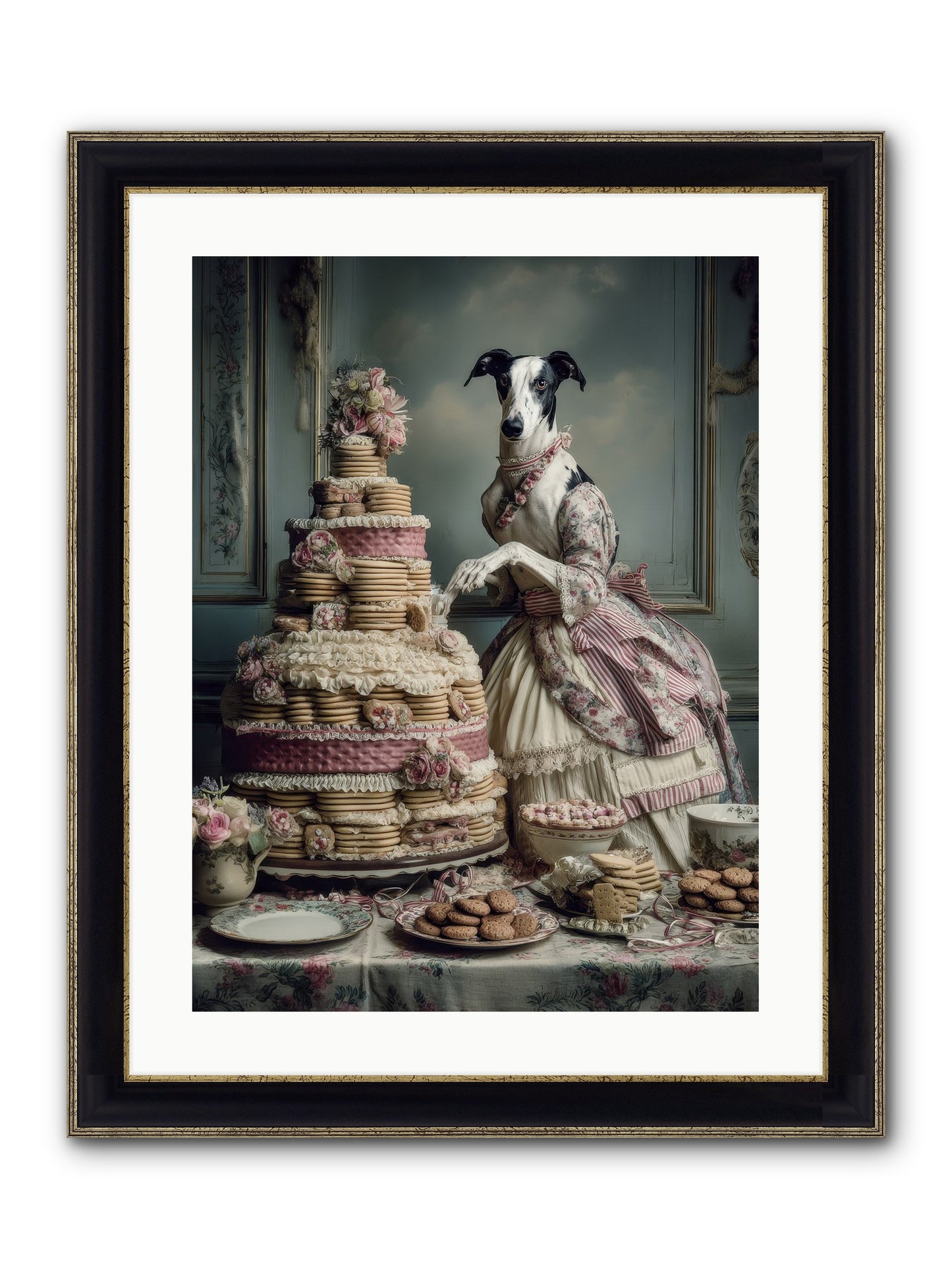 Monarch Of The Marshmallow Oven Framed Print - Black & Gold 18x24
