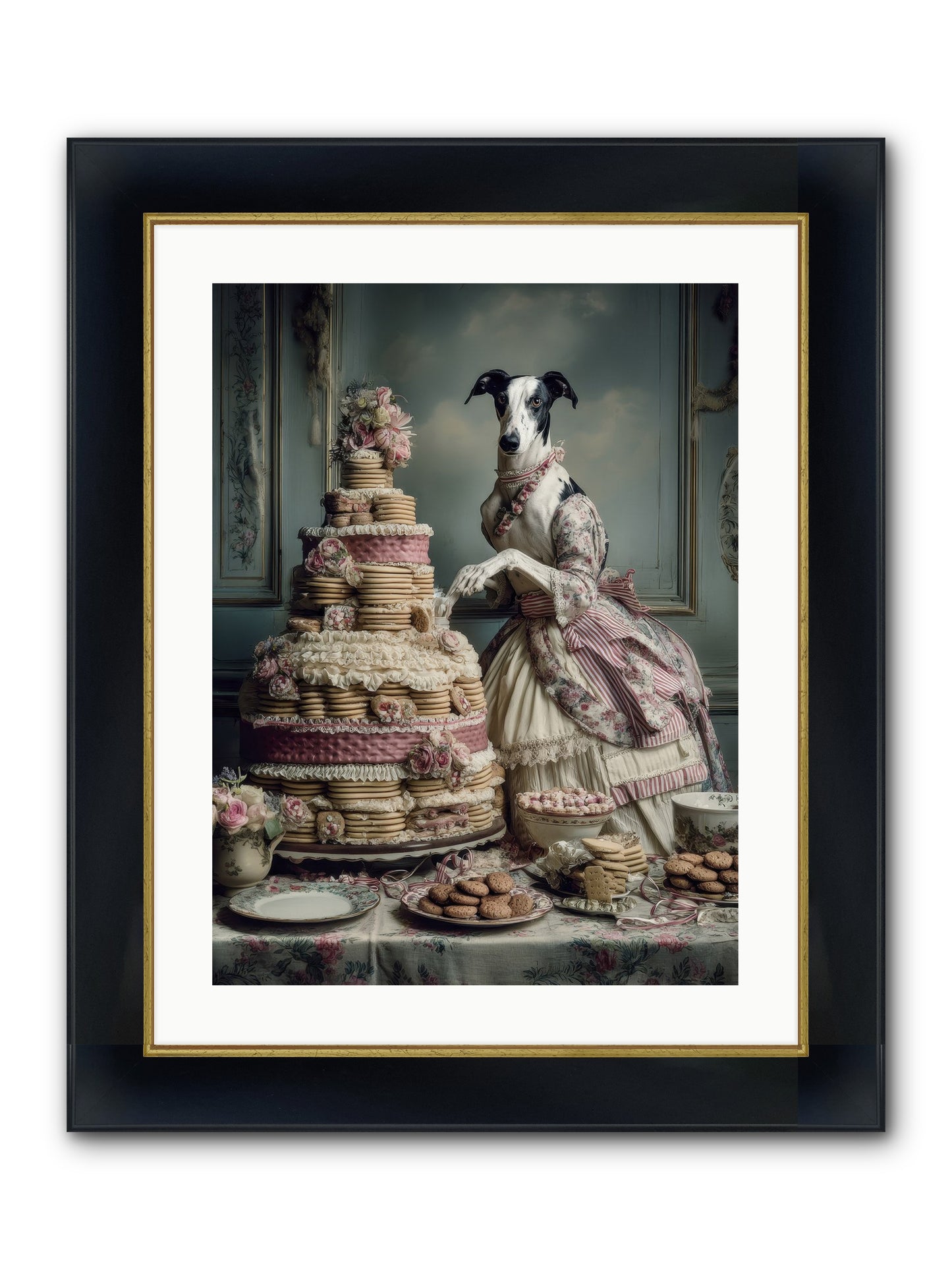 Monarch Of The Marshmallow Oven Framed Print - Wide Black w/Gold 18x24