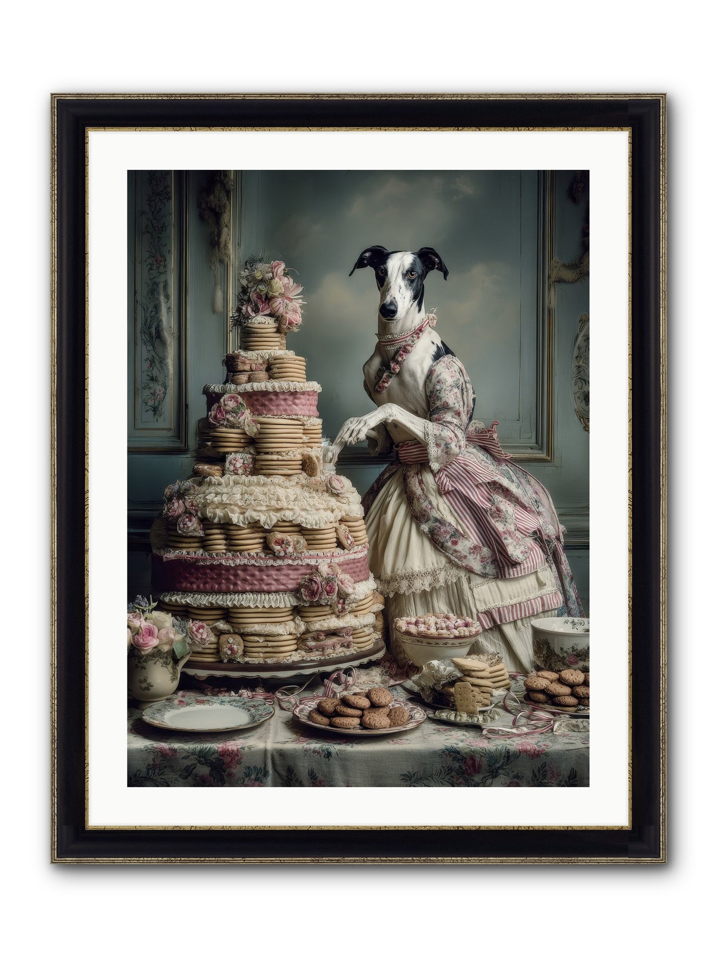 Monarch Of The Marshmallow Oven Framed Print - Black & Gold 24x32