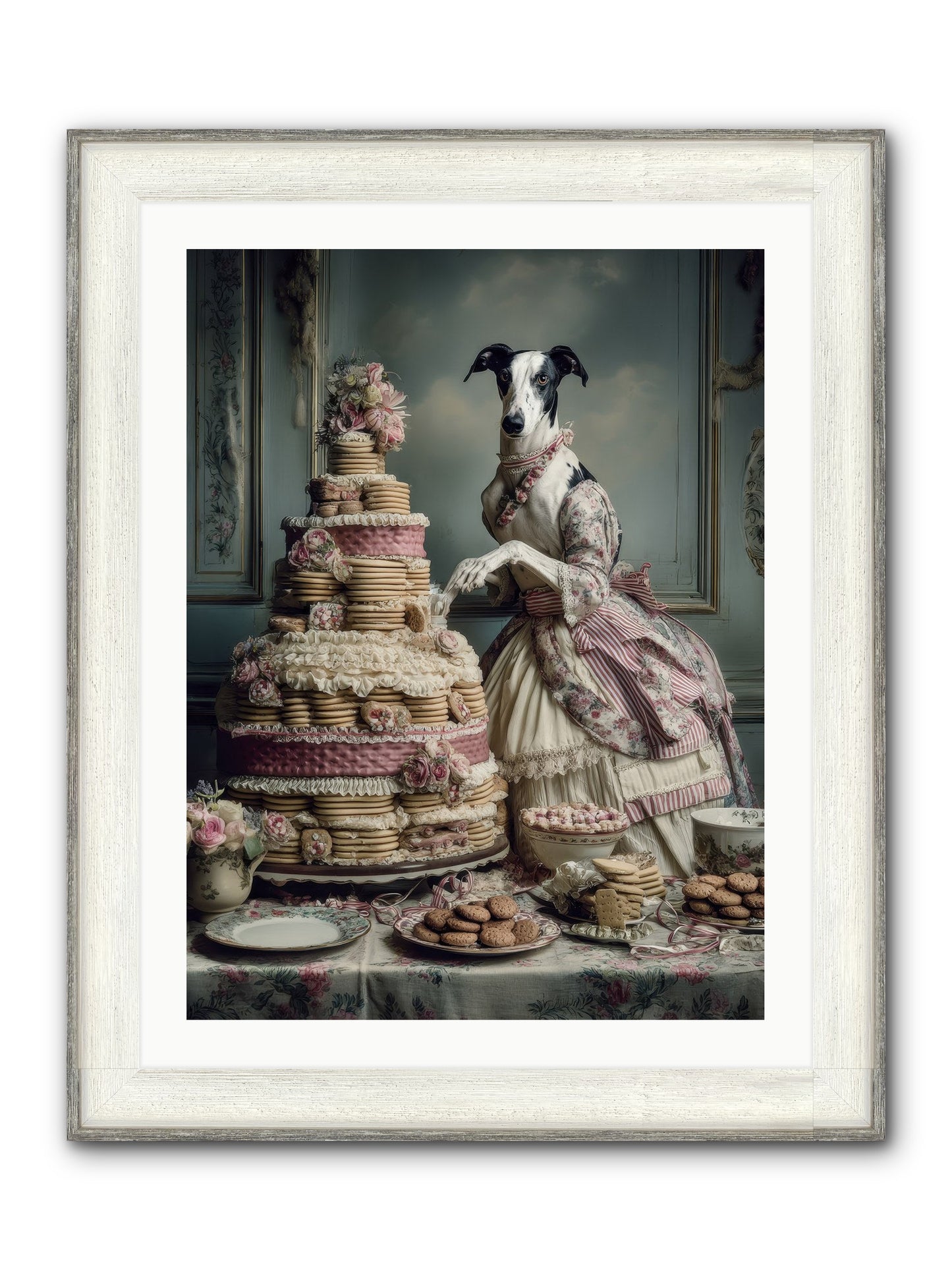 Monarch Of The Marshmallow Oven Framed Print - Driftwood White 24x32
