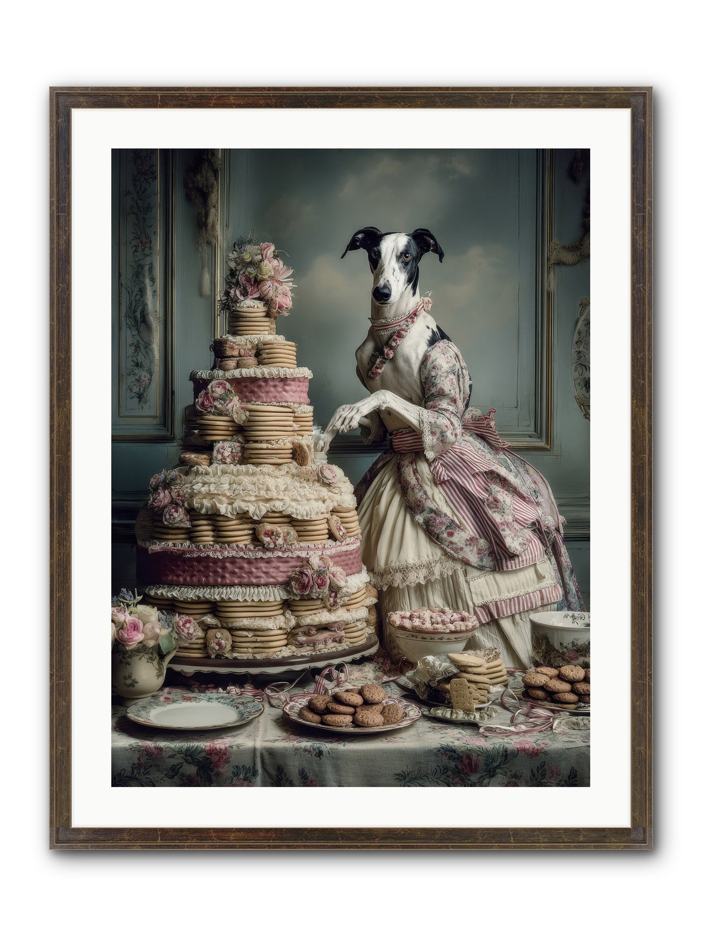 Monarch Of The Marshmallow Oven Framed Print - Slimwoods Black/Gold 24x32