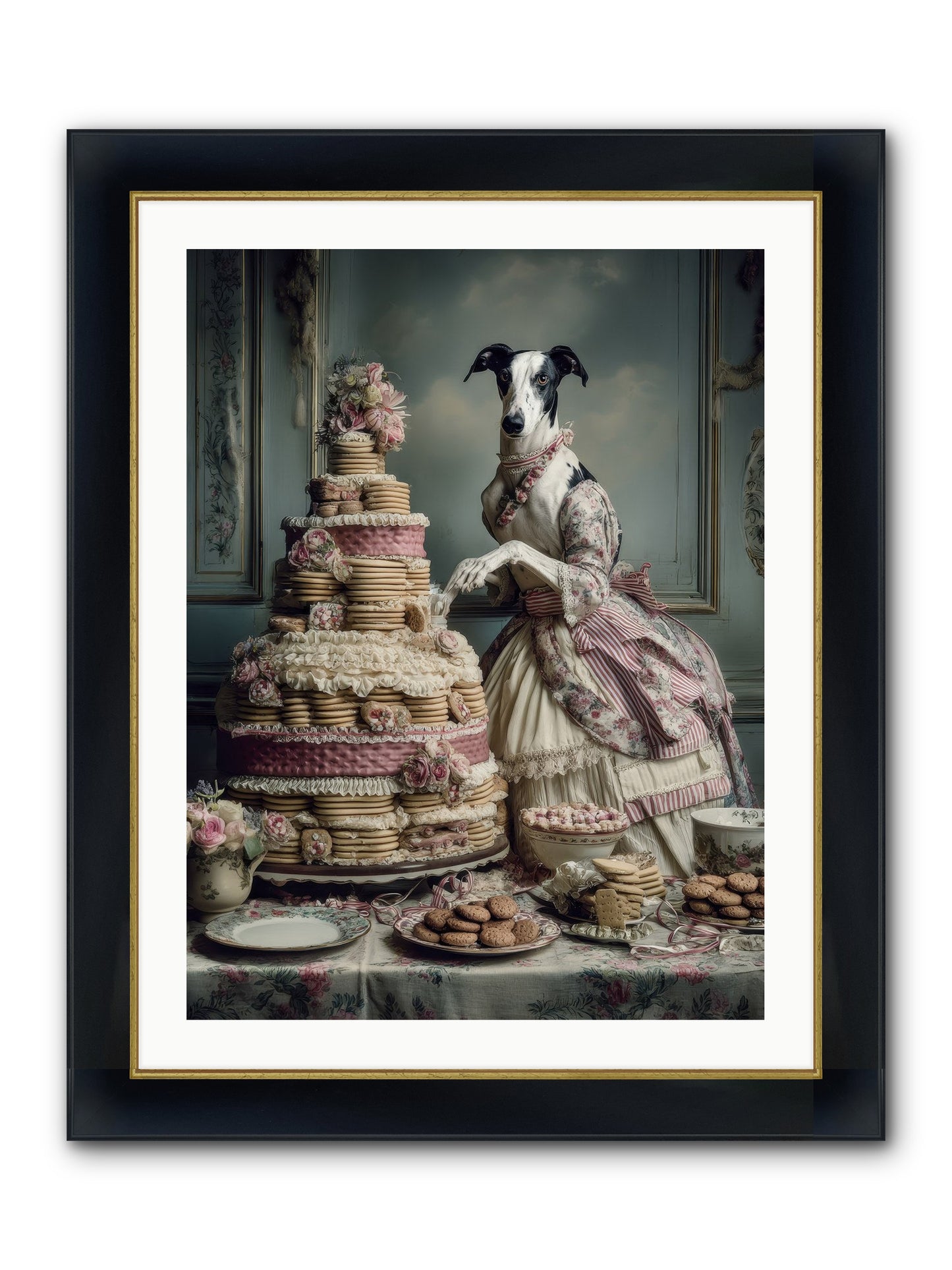 Monarch Of The Marshmallow Oven Framed Print - Wide Black w/Gold 24x32
