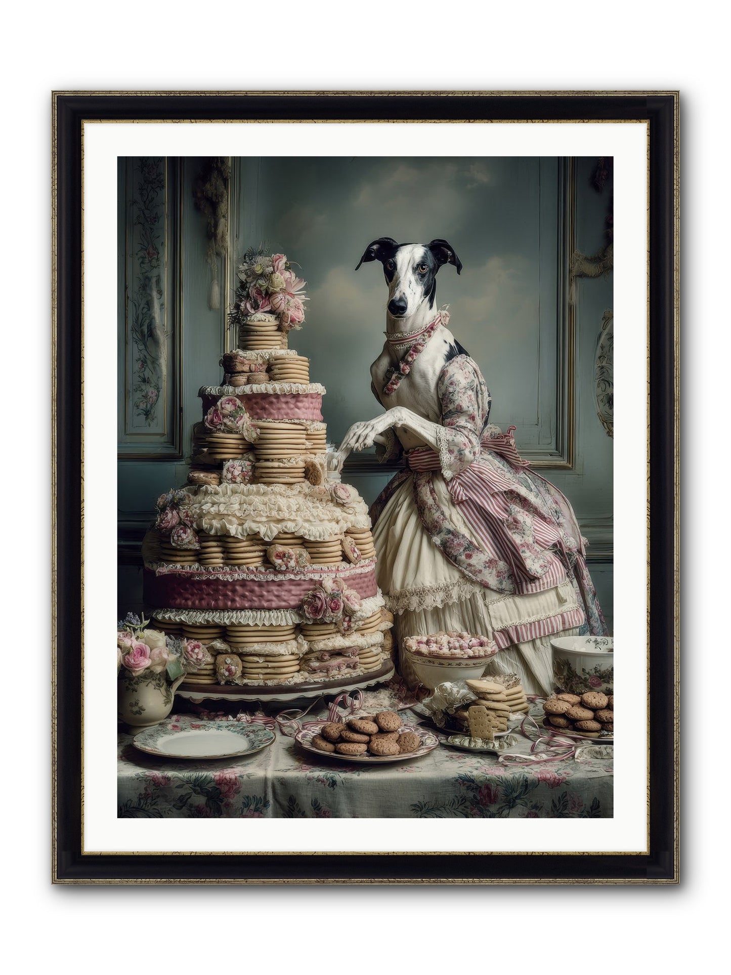 Monarch Of The Marshmallow Oven Framed Print - Black & Gold 30x40