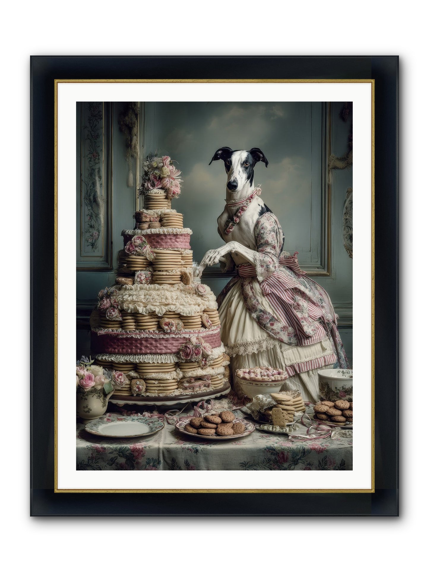 Monarch Of The Marshmallow Oven Framed Print - Wide Black w/Gold 30x40