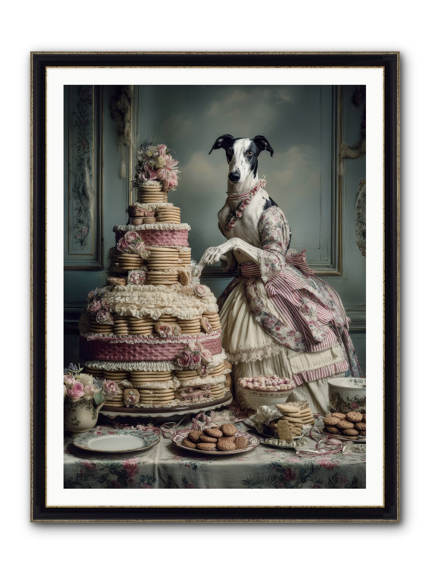 Monarch Of The Marshmallow Oven Framed Print - Black & Gold 36x48
