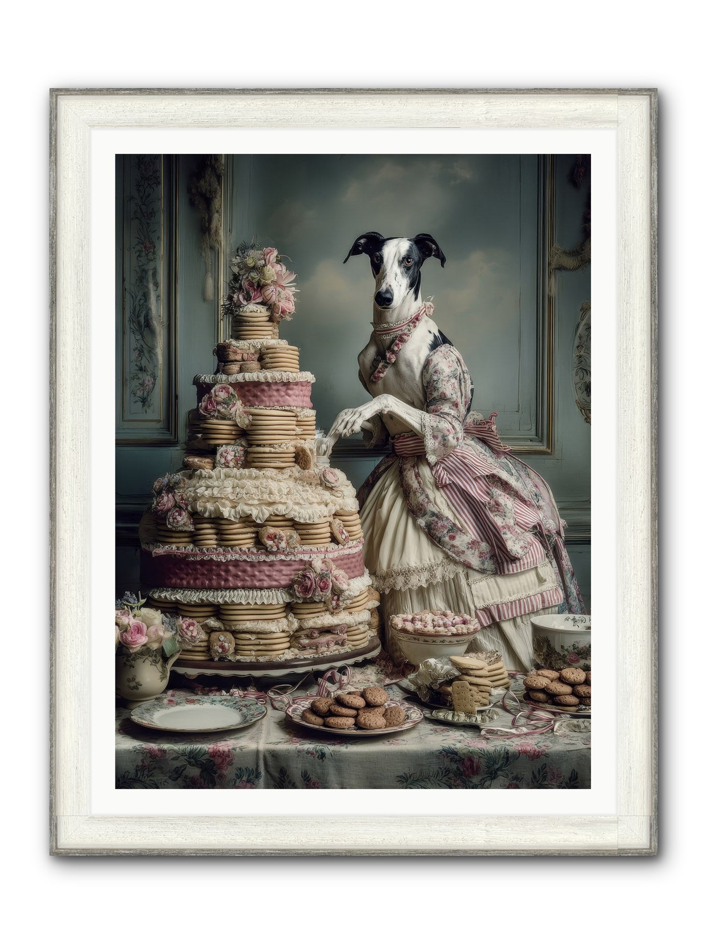 Monarch Of The Marshmallow Oven Framed Print - Driftwood White 36x48