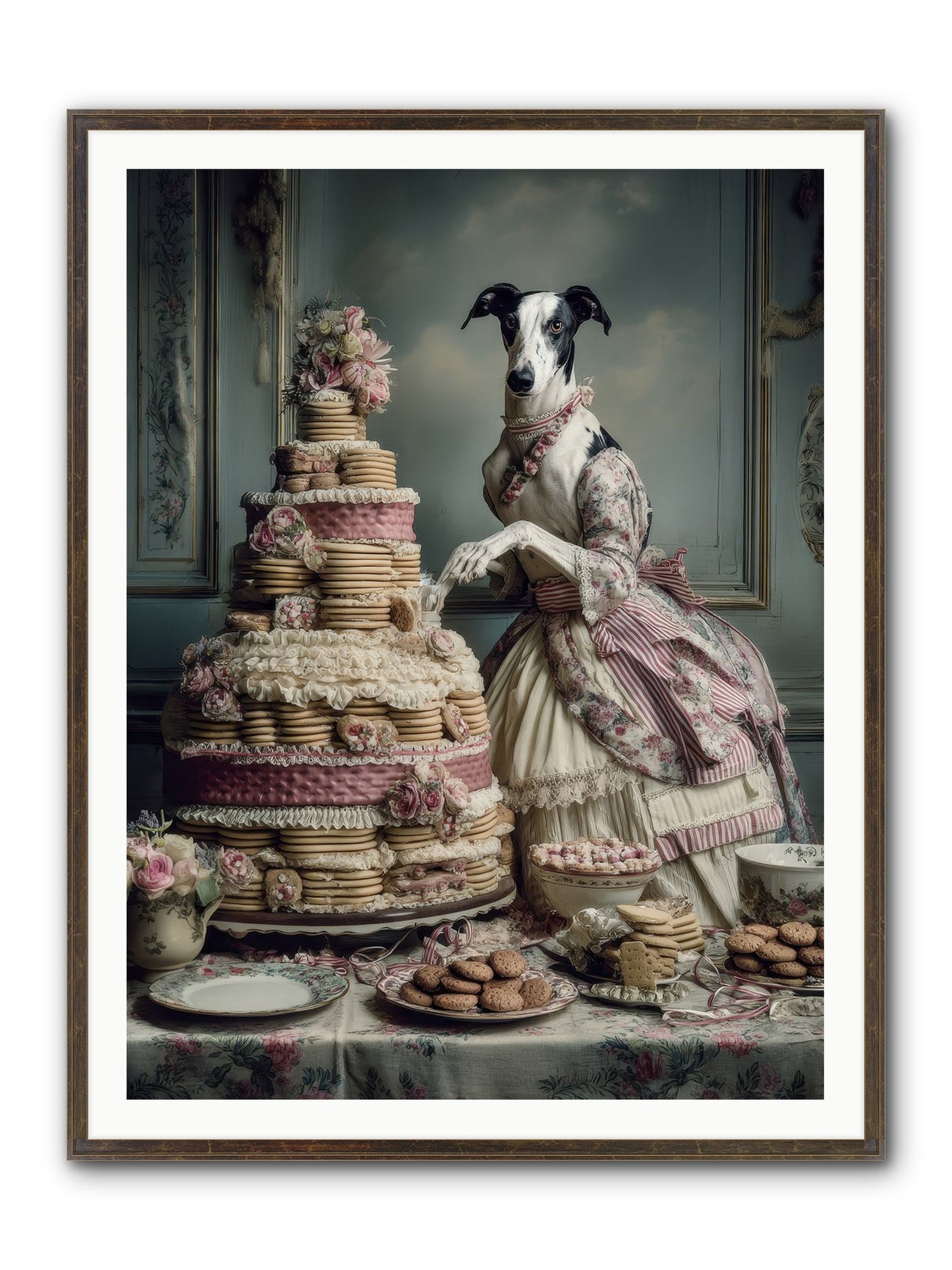 Monarch Of The Marshmallow Oven Framed Print - Slimwoods Black/Gold 36x48