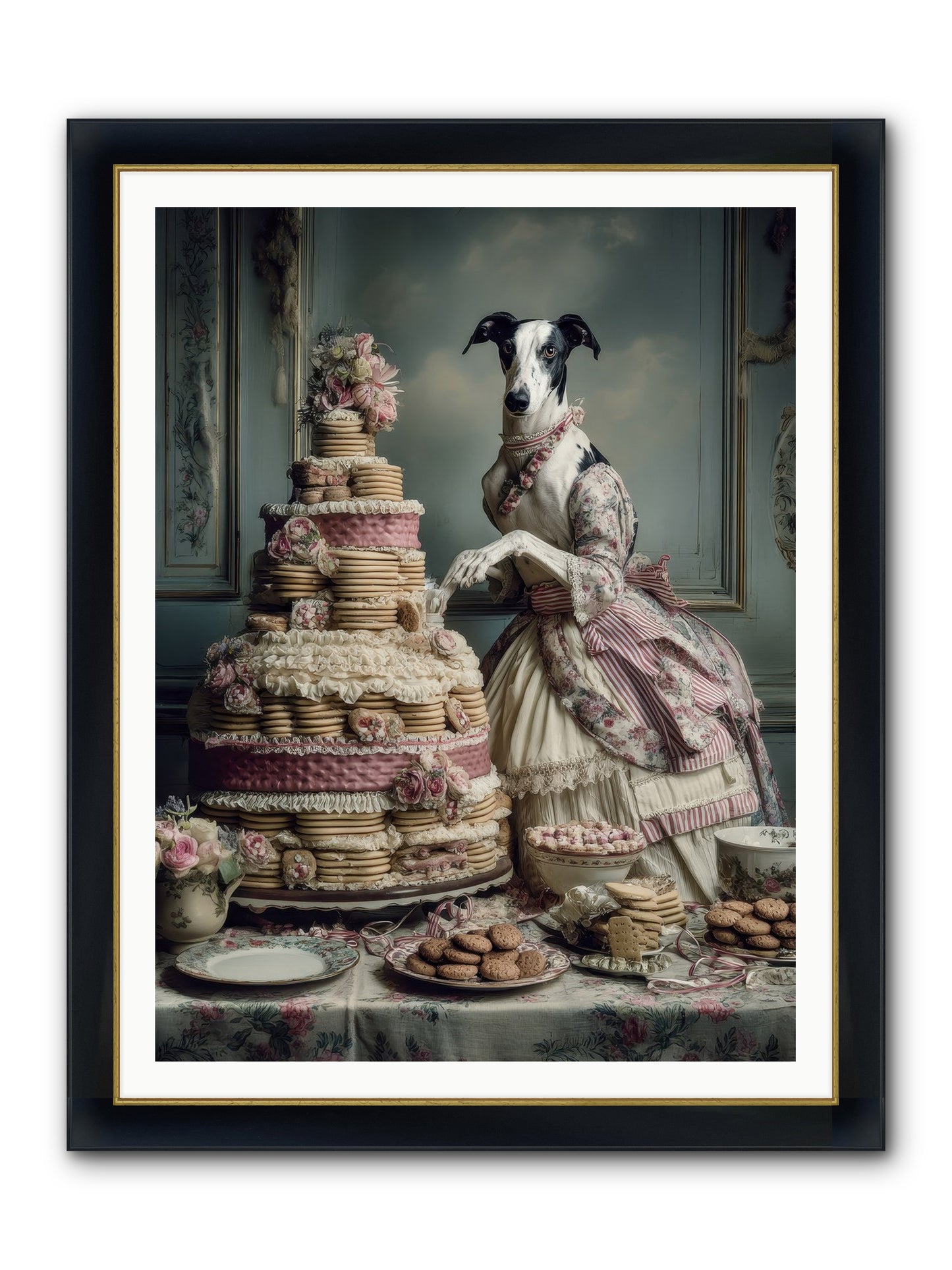 Monarch Of The Marshmallow Oven Framed Print - Wide Black w/Gold 36x48