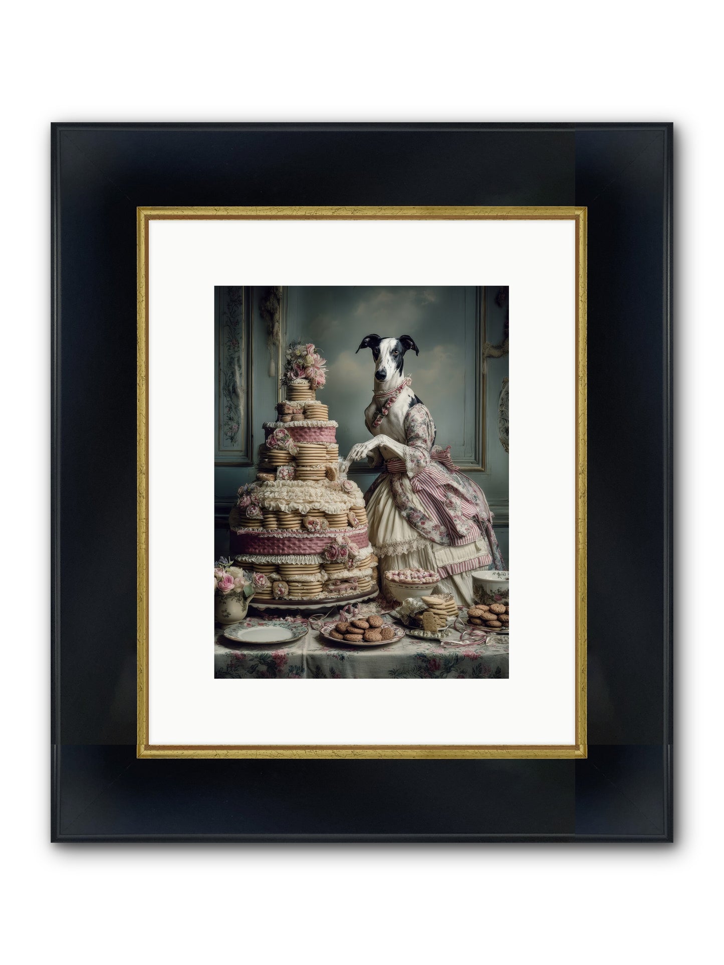 Monarch Of The Marshmallow Oven Framed Print - Wide Black w/Gold 9x12