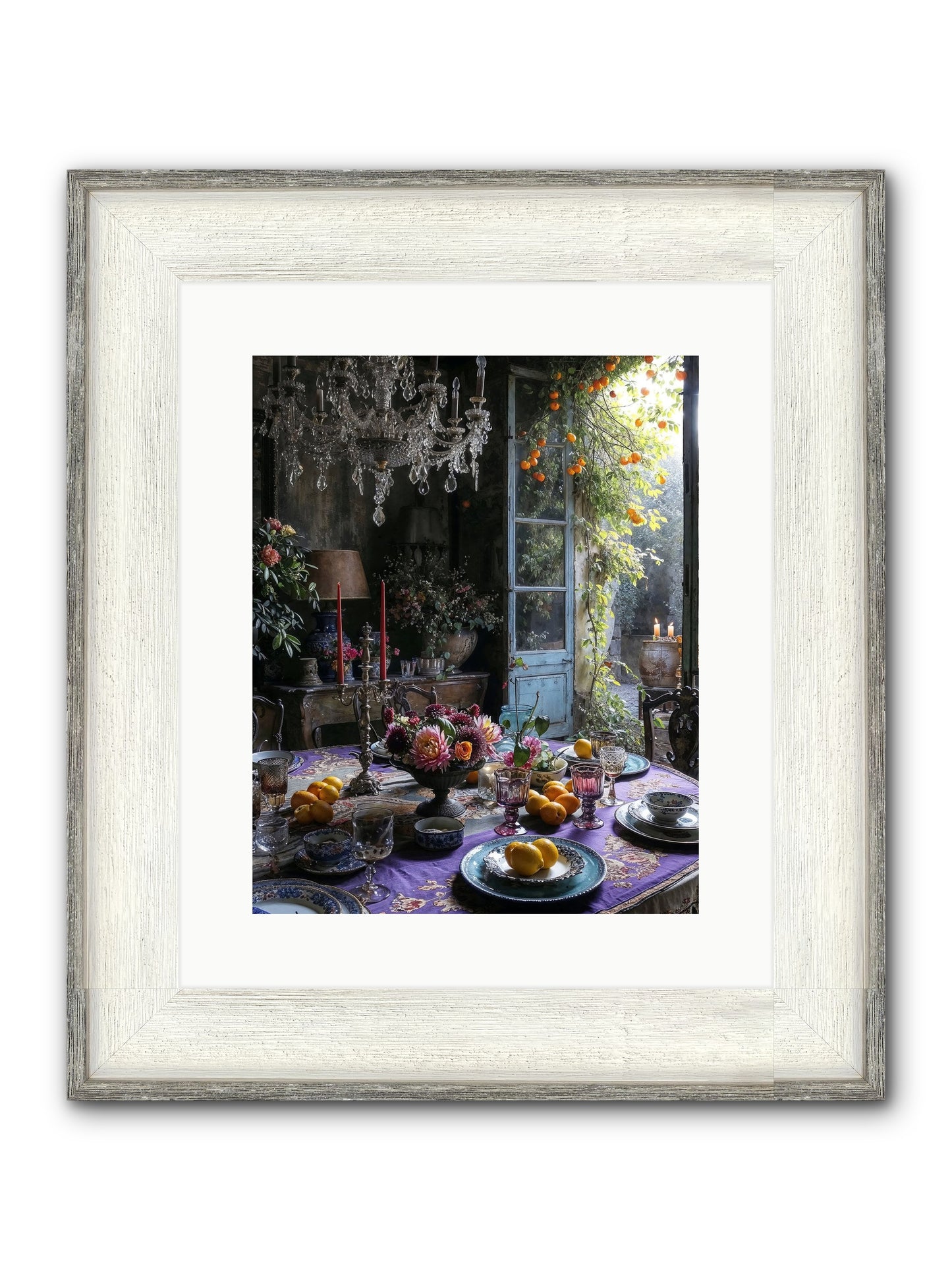 Moon Crest Framed Print - Driftwood White 12x15