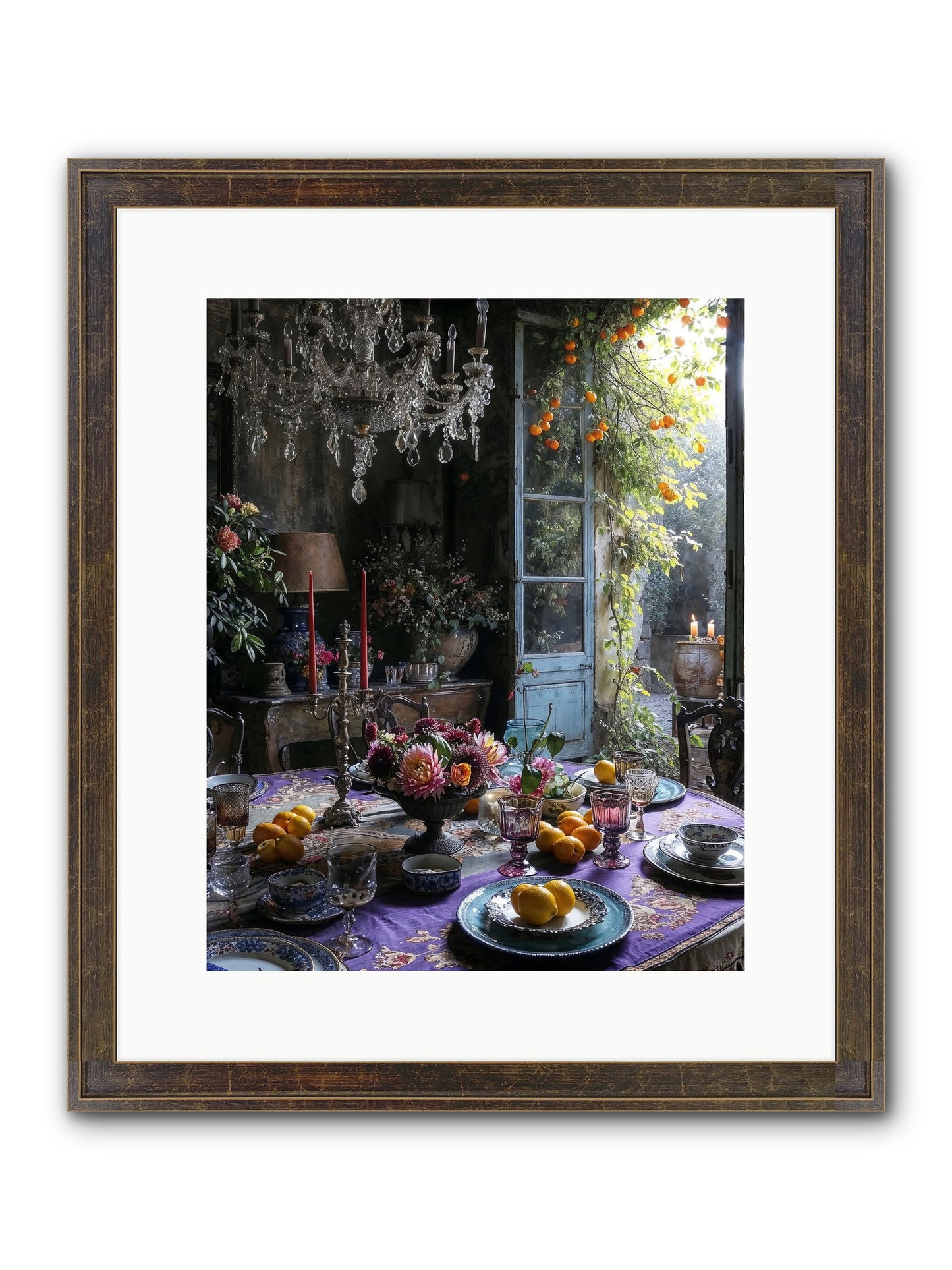 Moon Crest Framed Print - Slimwoods Black/Gold 12x15