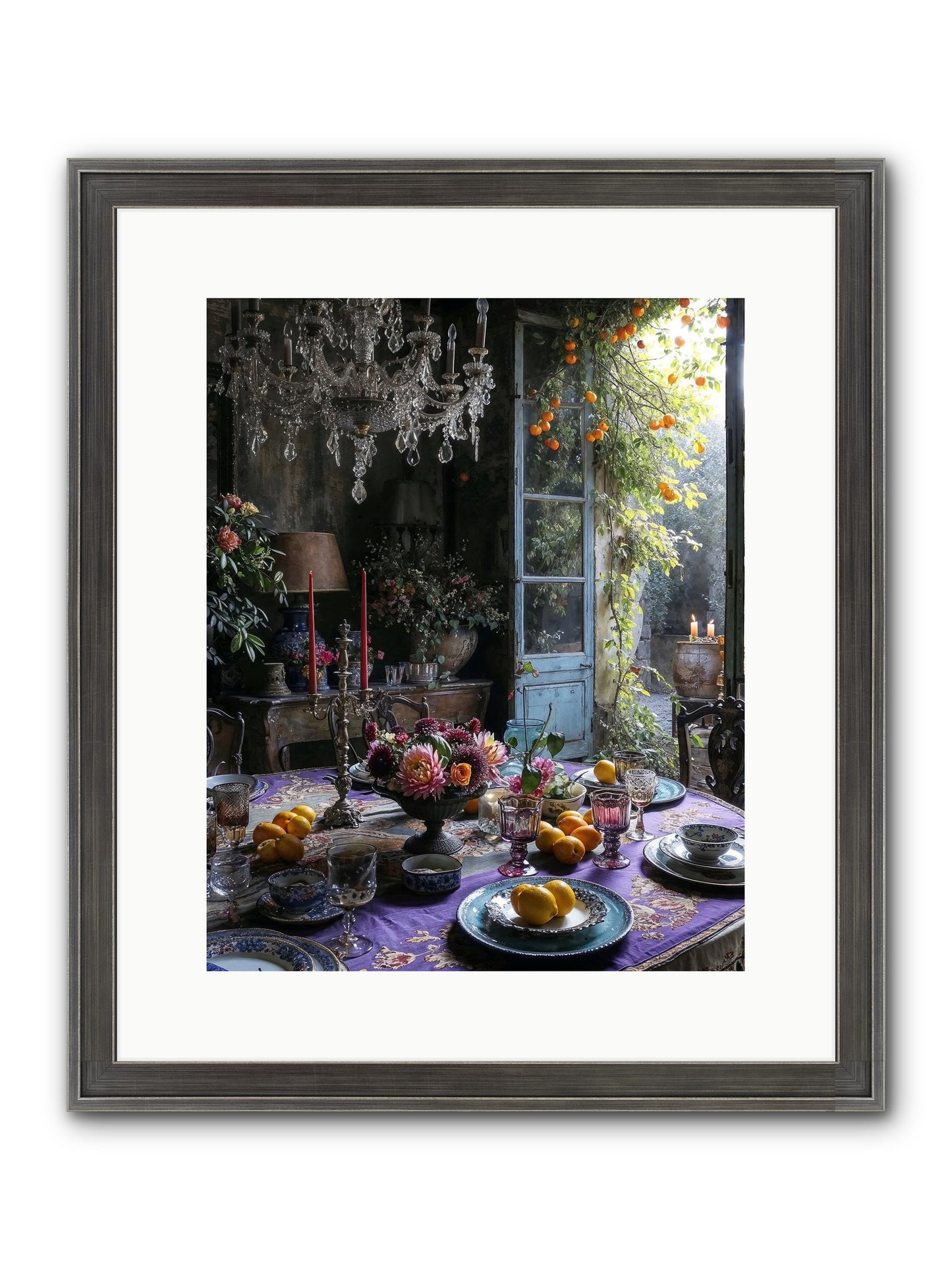 Moon Crest Framed Print - Slimwoods Black/Silver 12x15