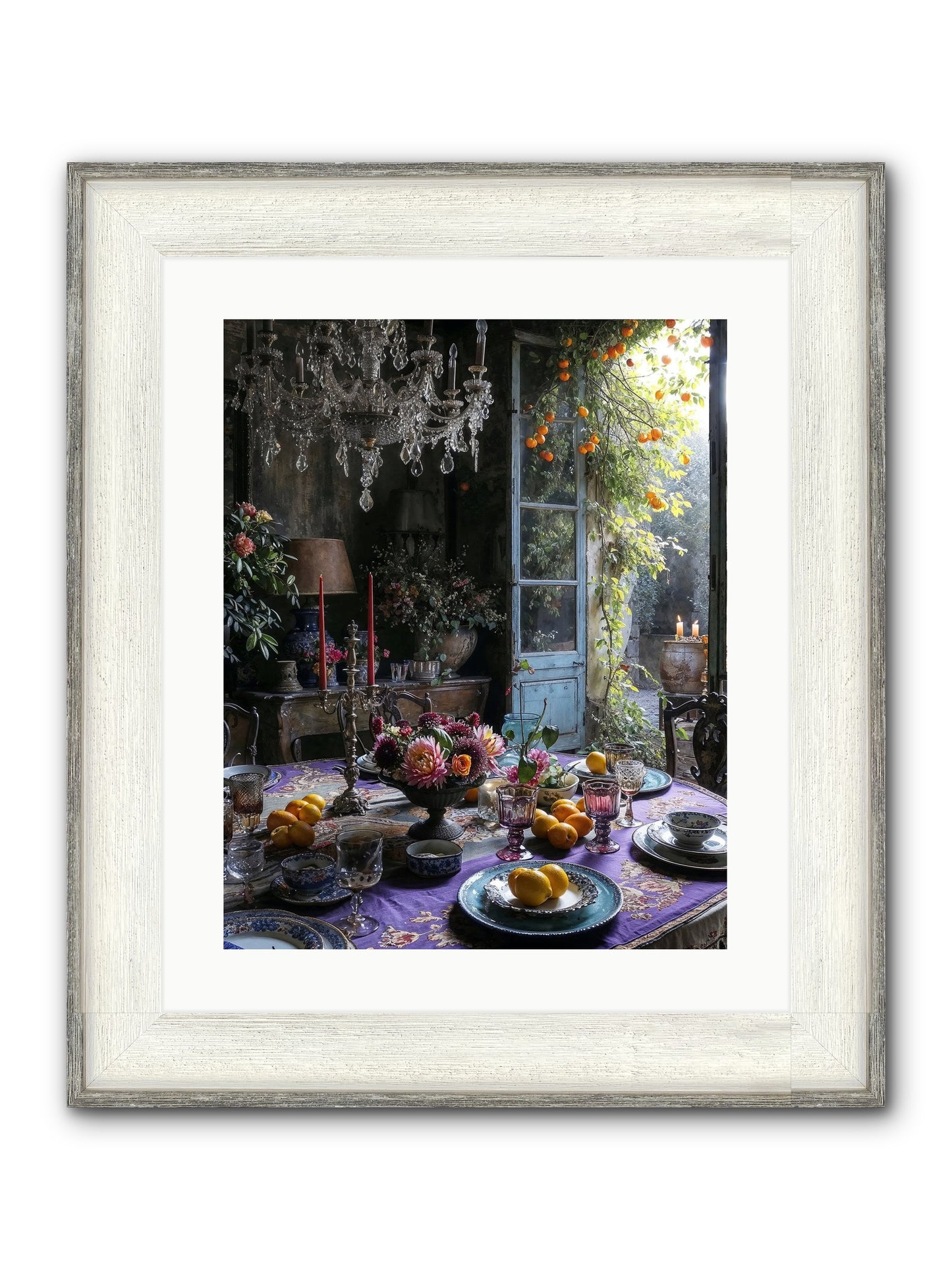 Moon Crest Framed Print - Driftwood White 16x20