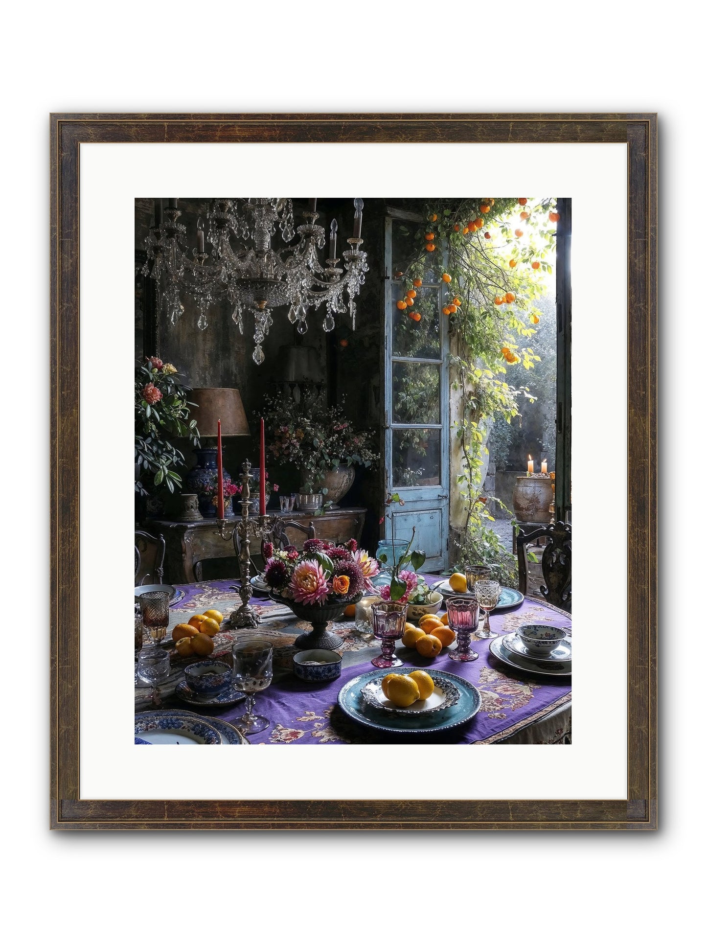 Moon Crest Framed Print - Slimwoods Black/Gold 16x20