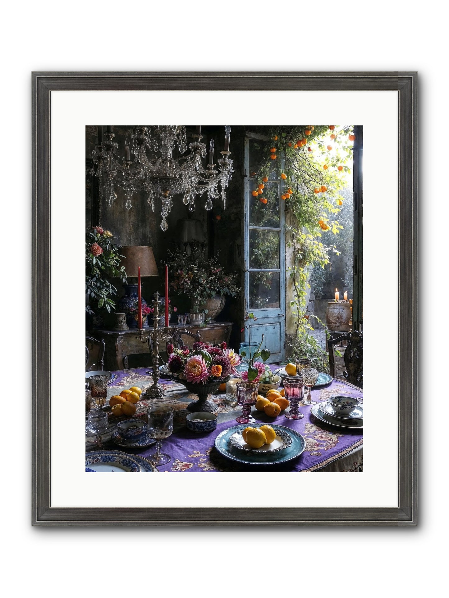 Moon Crest Framed Print - Slimwoods Black/Silver 16x20