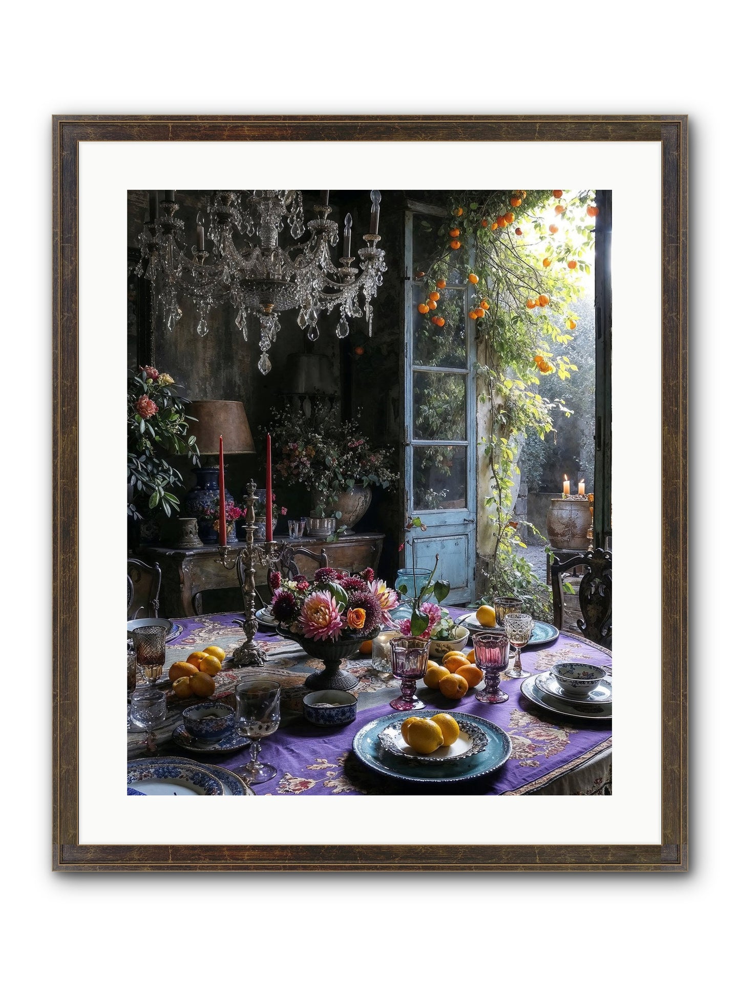 Moon Crest Framed Print - Slimwoods Black/Gold 20x25