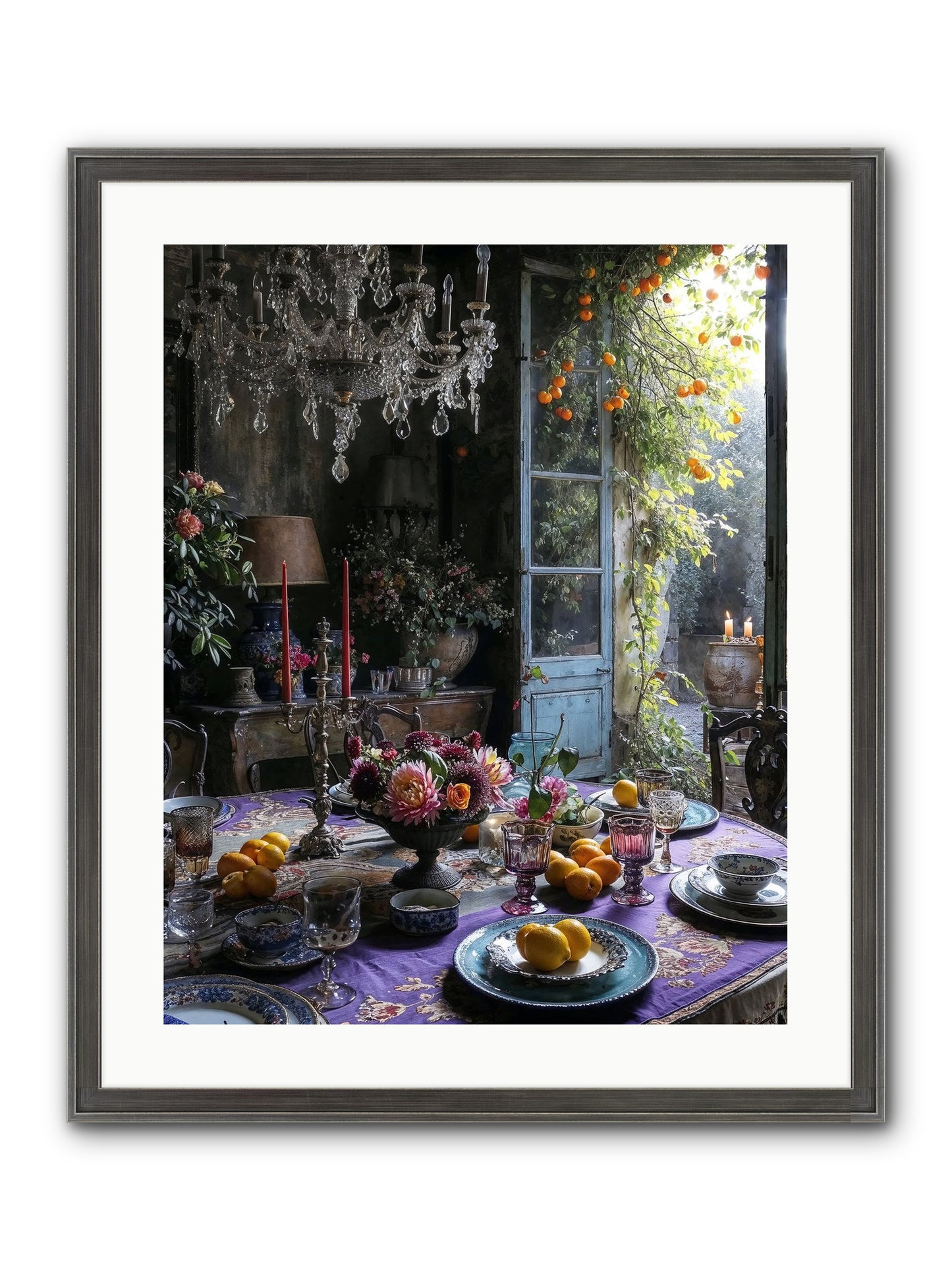 Moon Crest Framed Print - Slimwoods Black/Silver 20x25