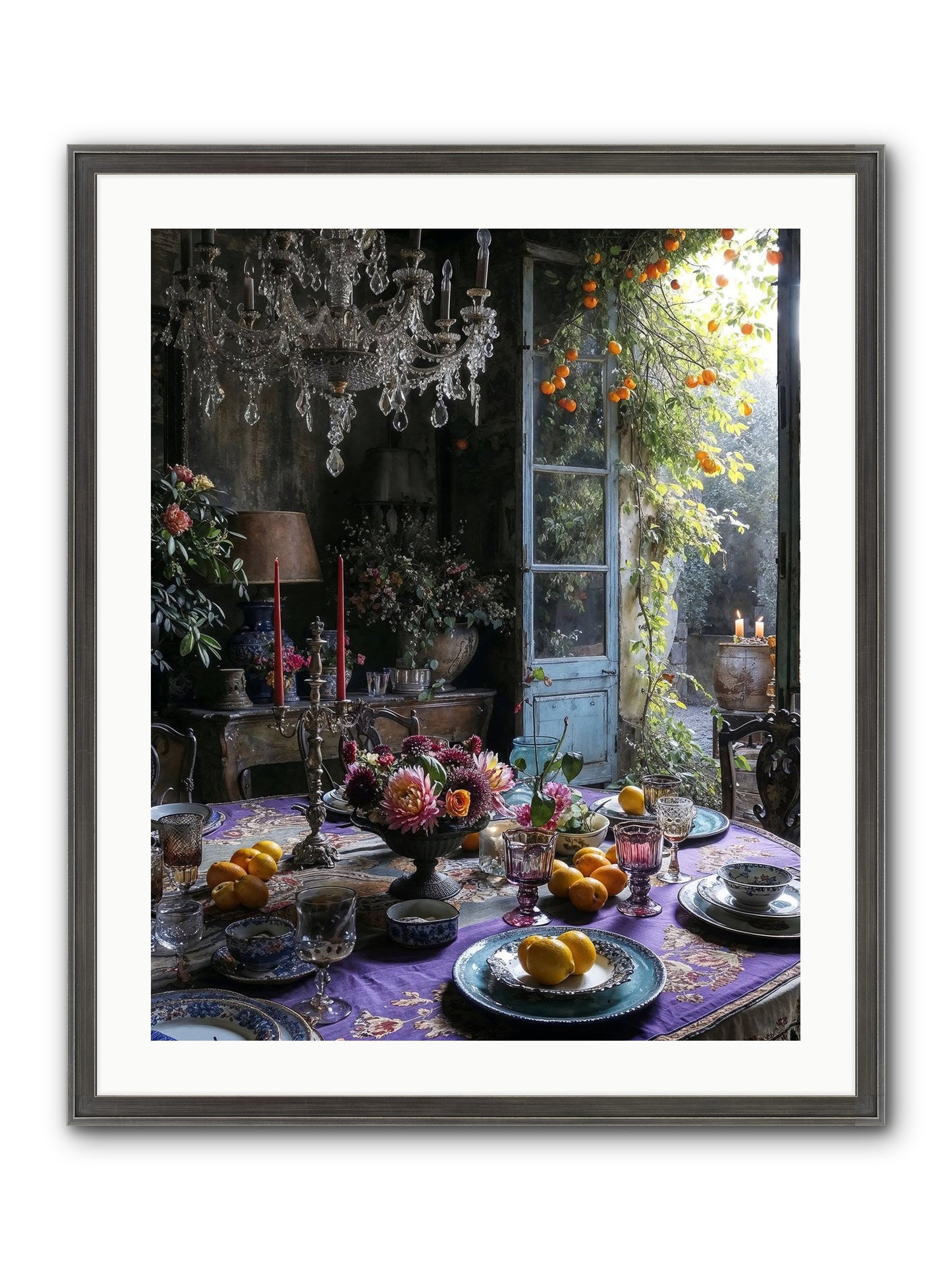 Moon Crest Framed Print - Slimwoods Black/Silver 24x30