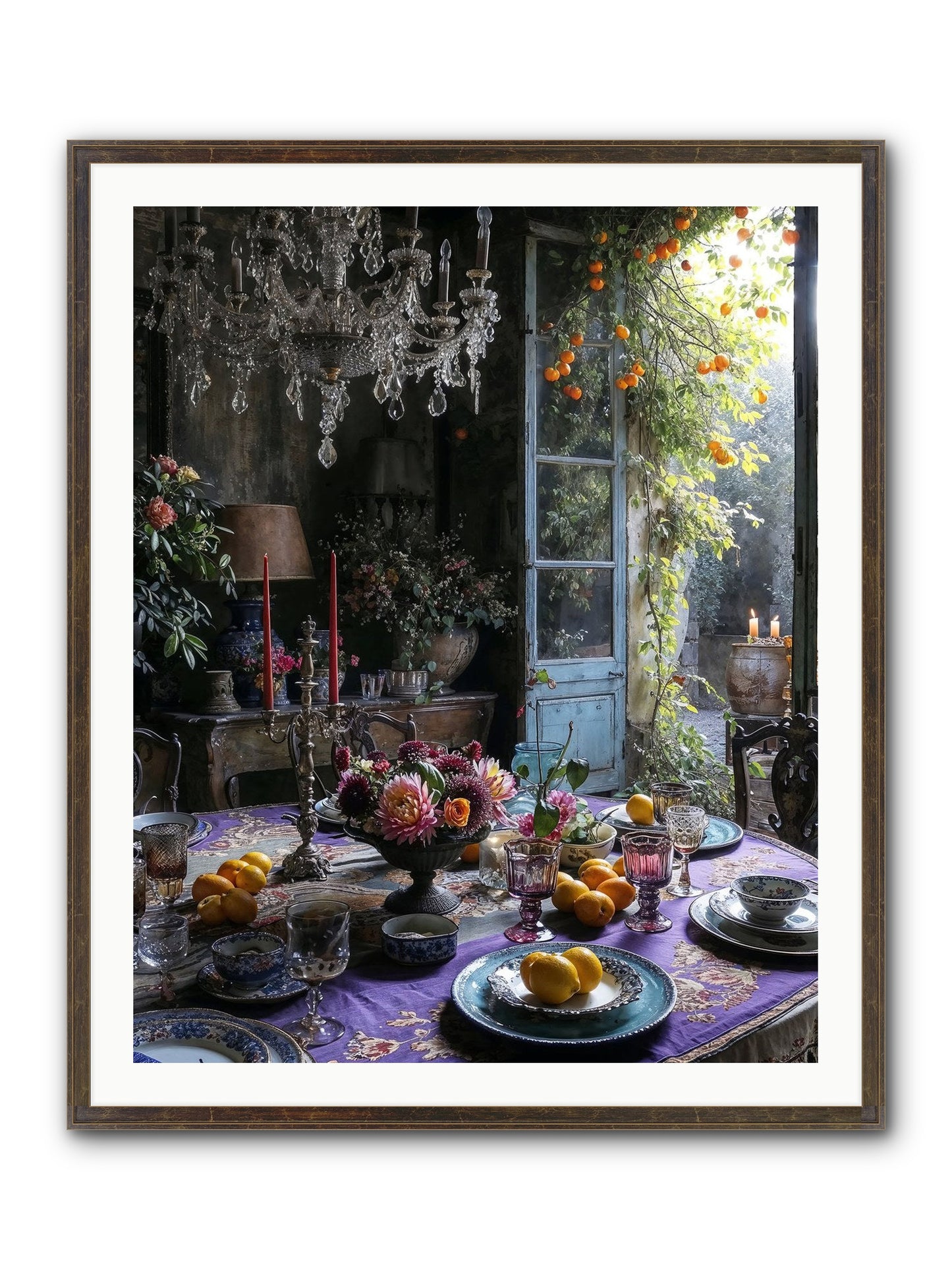 Moon Crest Framed Print - Slimwoods Black/Gold 32x40
