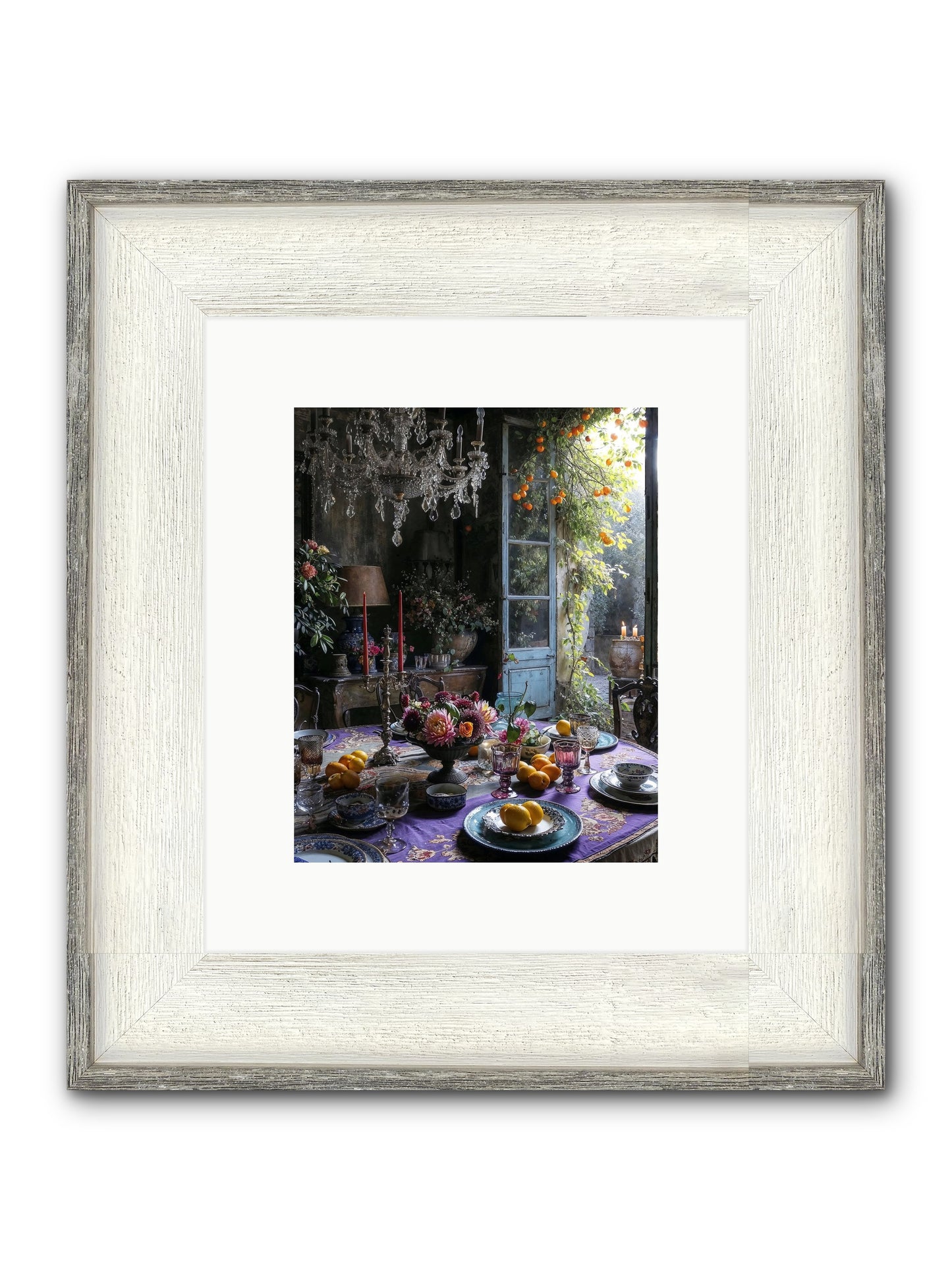 Moon Crest Framed Print - Driftwood White 8x10