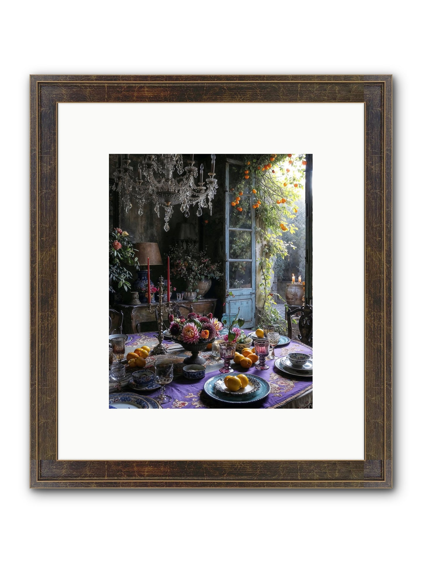 Moon Crest Framed Print - Slimwoods Black/Gold 8x10