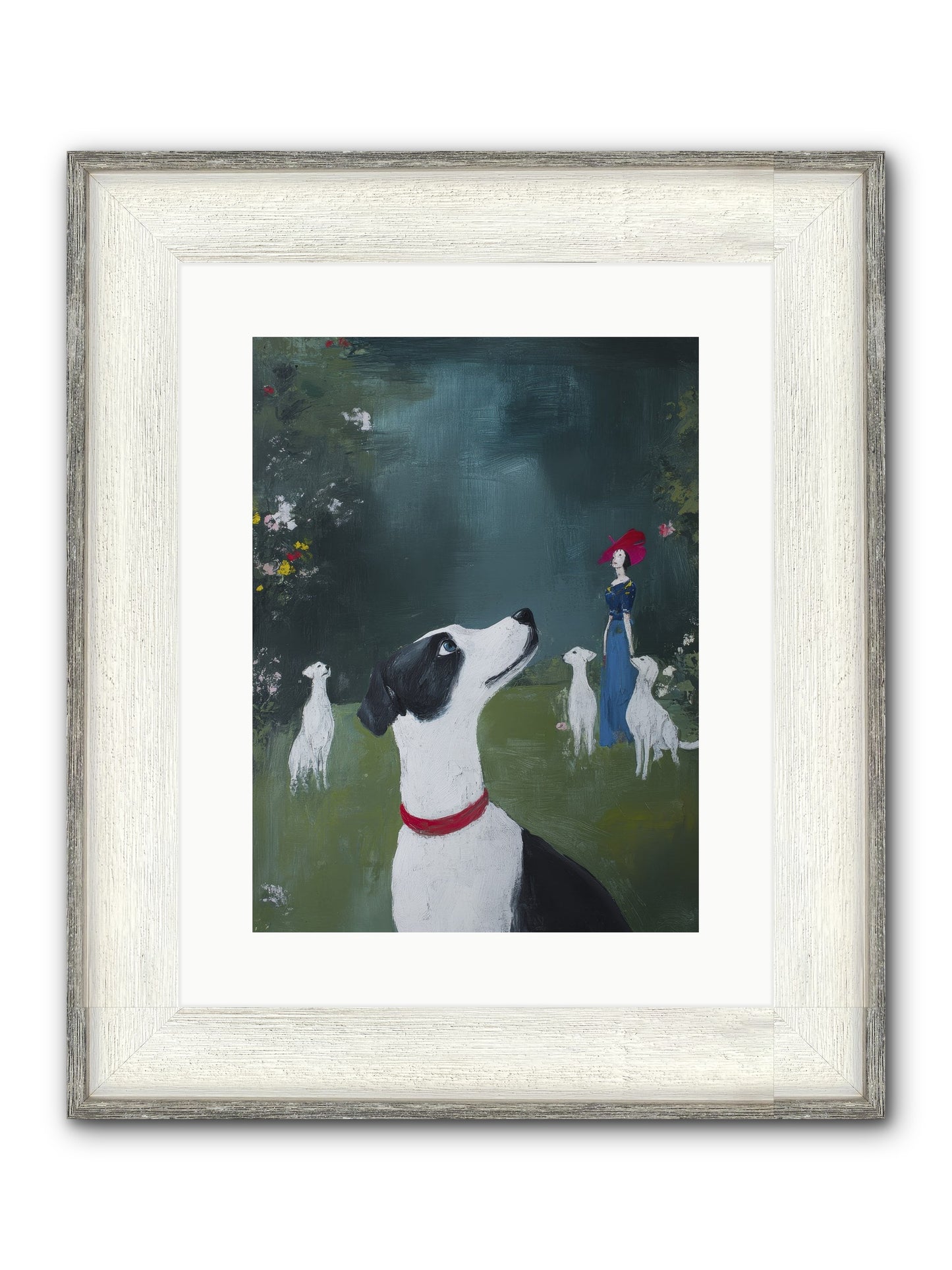 Moon Gazing Moment Framed Print - Driftwood White 12x16
