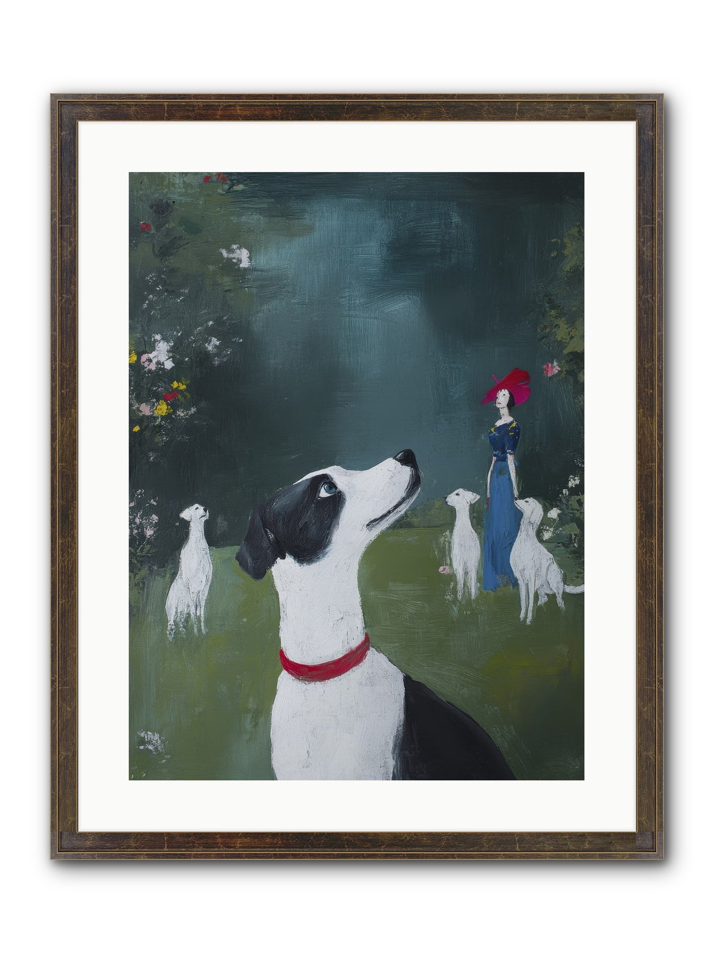 Moon Gazing Moment Framed Print - Slimwoods Black/Gold 18x24