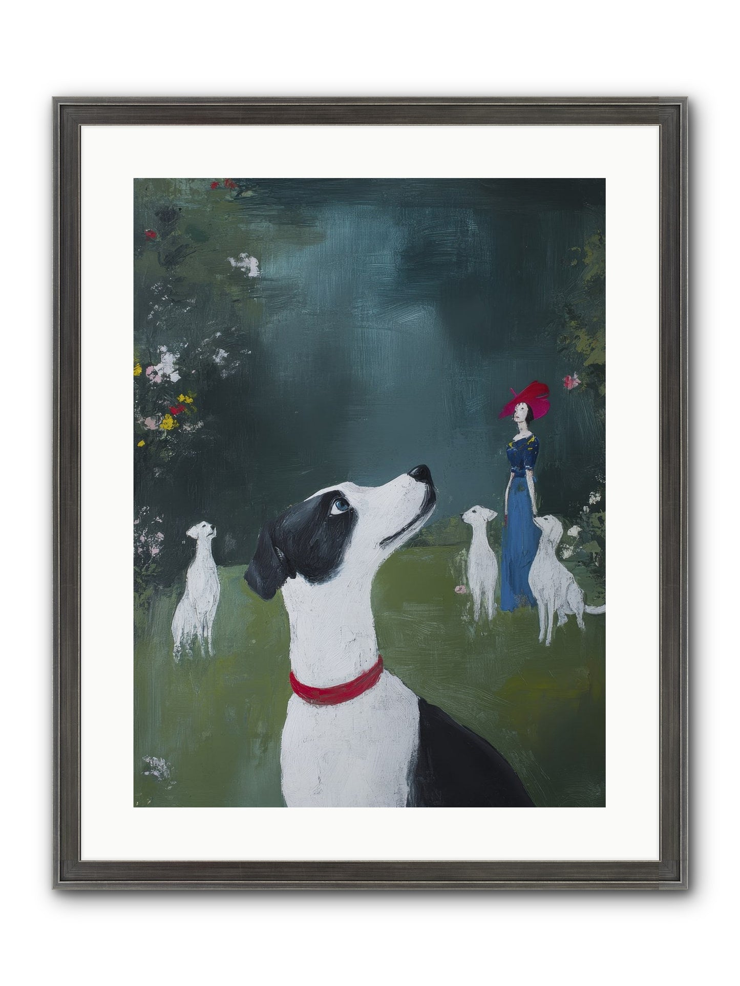 Moon Gazing Moment Framed Print - Slimwoods Black/Silver 18x24