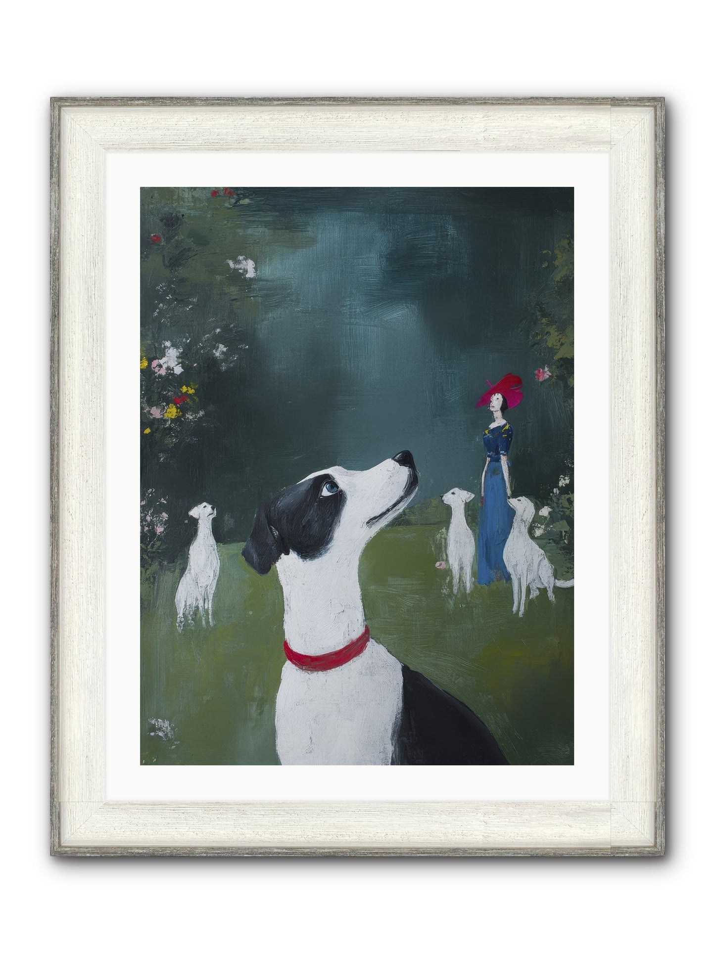 Moon Gazing Moment Framed Print - Driftwood White 24x32