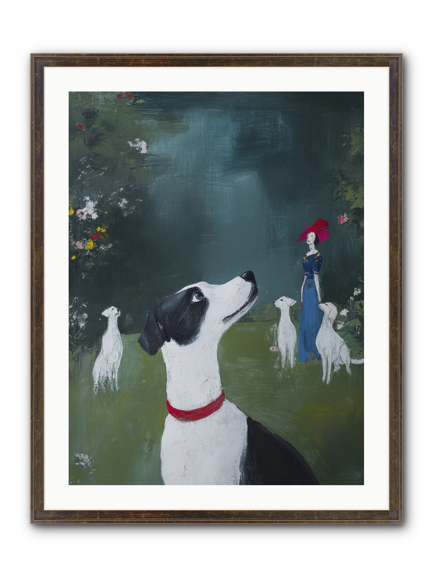Moon Gazing Moment Framed Print - Slimwoods Black/Gold 24x32