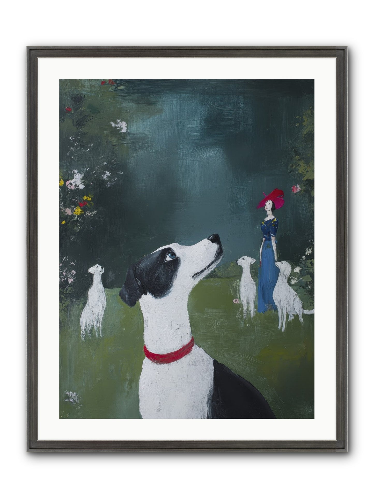 Moon Gazing Moment Framed Print - Slimwoods Black/Silver 24x32