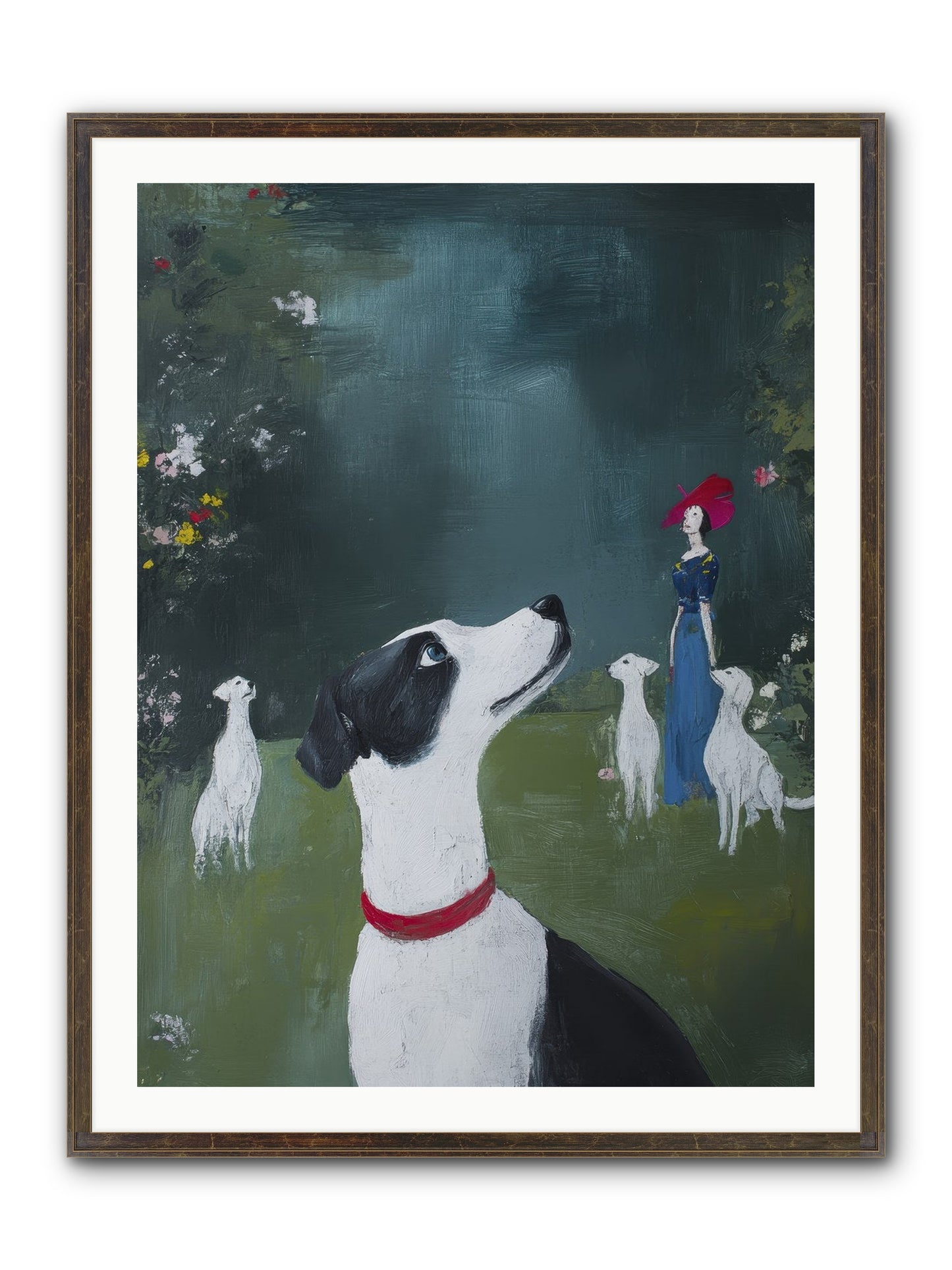 Moon Gazing Moment Framed Print - Slimwoods Black/Gold 30x40