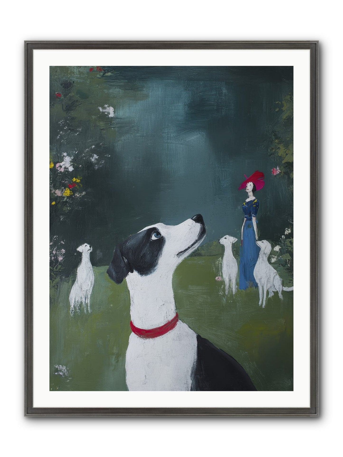 Moon Gazing Moment Framed Print - Slimwoods Black/Silver 30x40