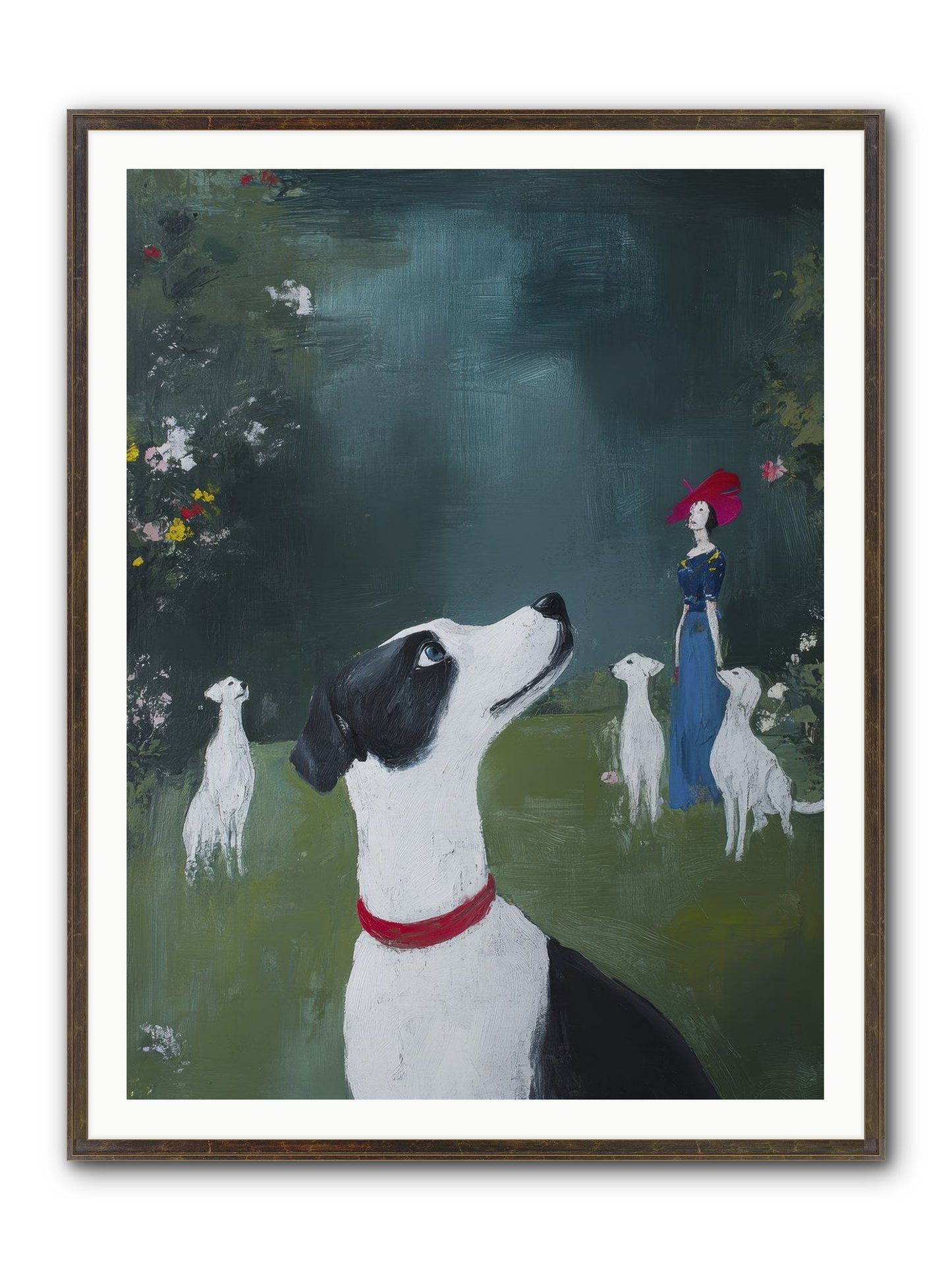 Moon Gazing Moment Framed Print - Slimwoods Black/Gold 36x48