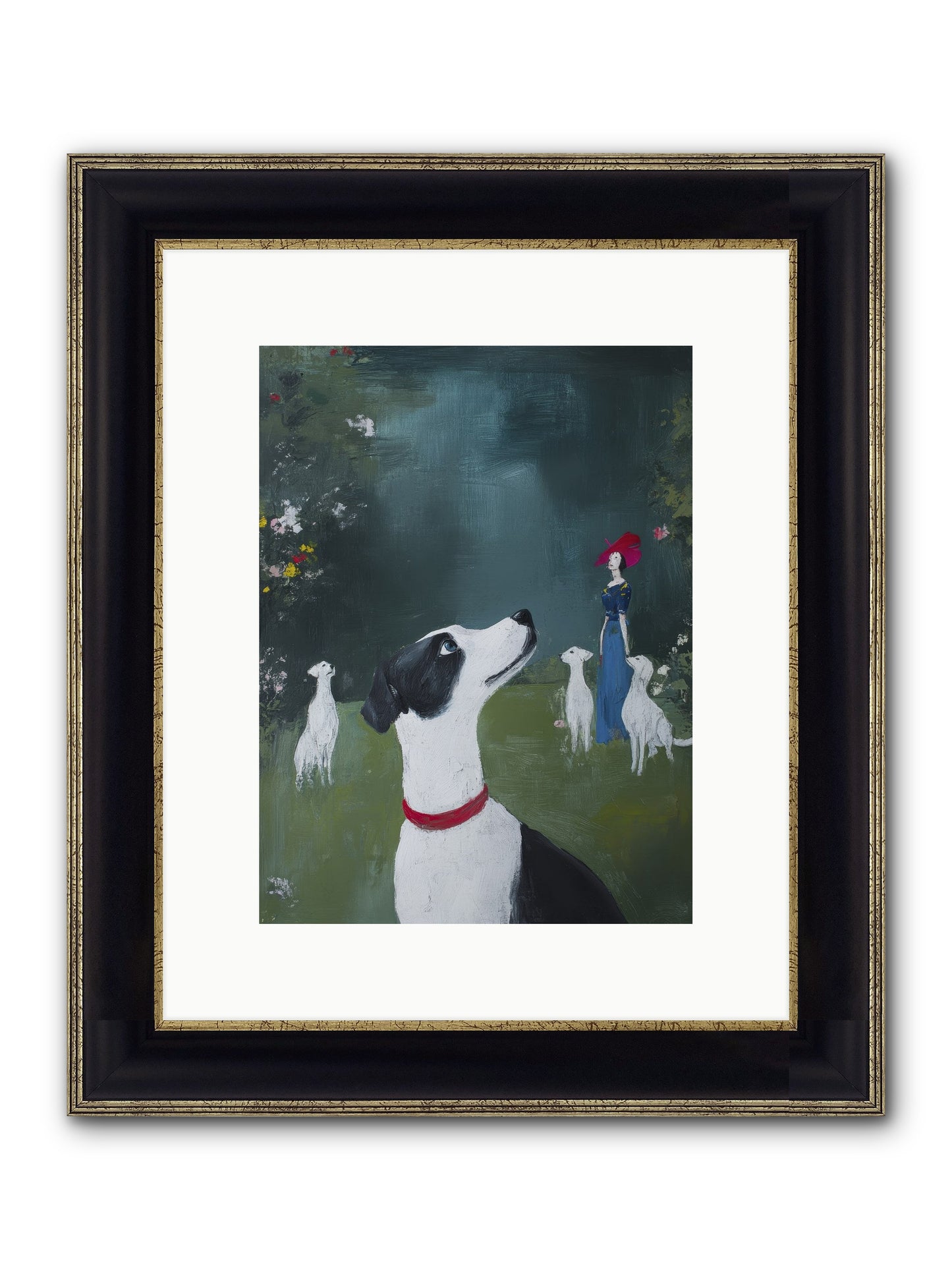 Moon Gazing Moment Framed Print - Black & Gold 9x12
