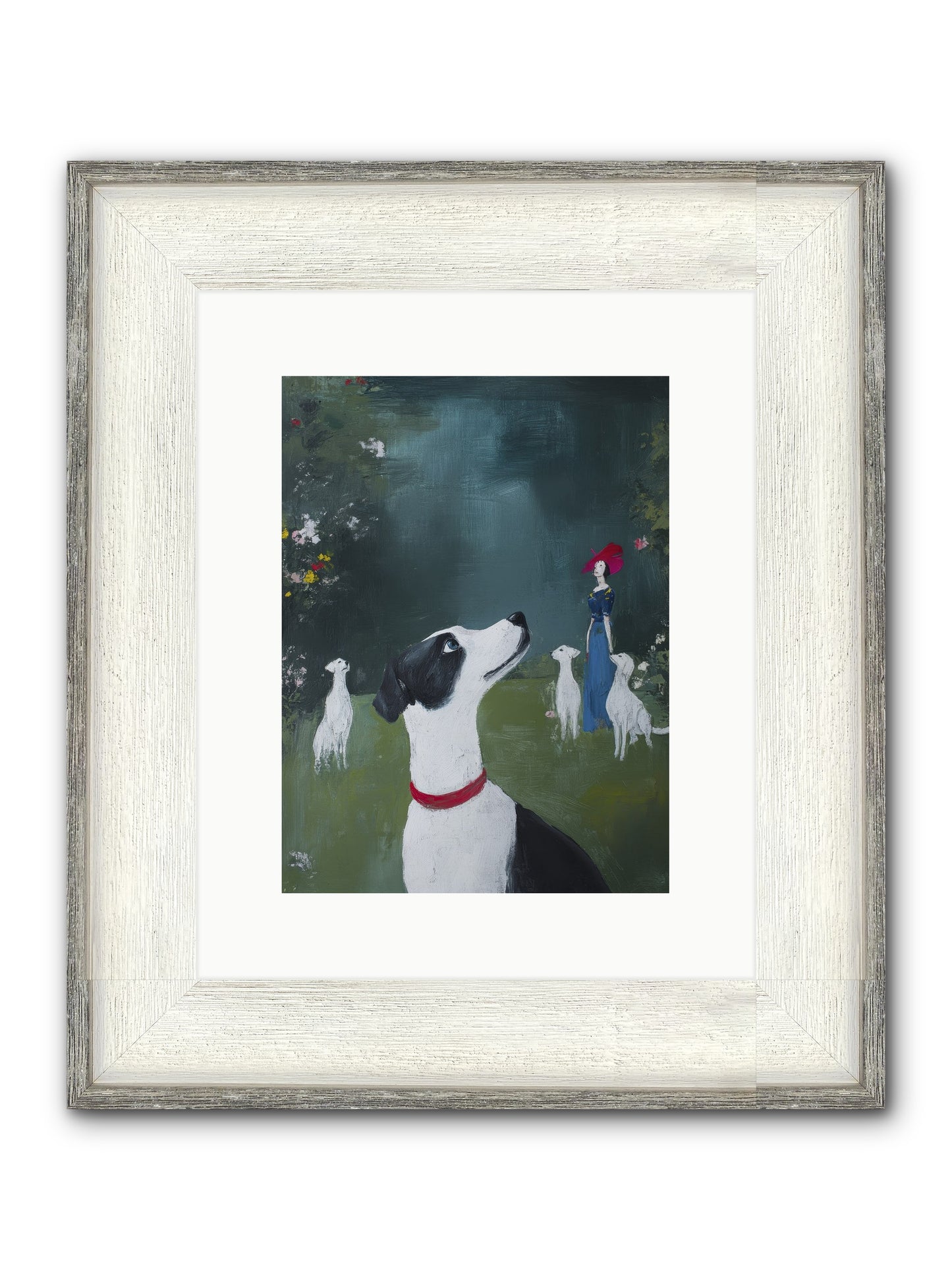 Moon Gazing Moment Framed Print - Driftwood White 9x12