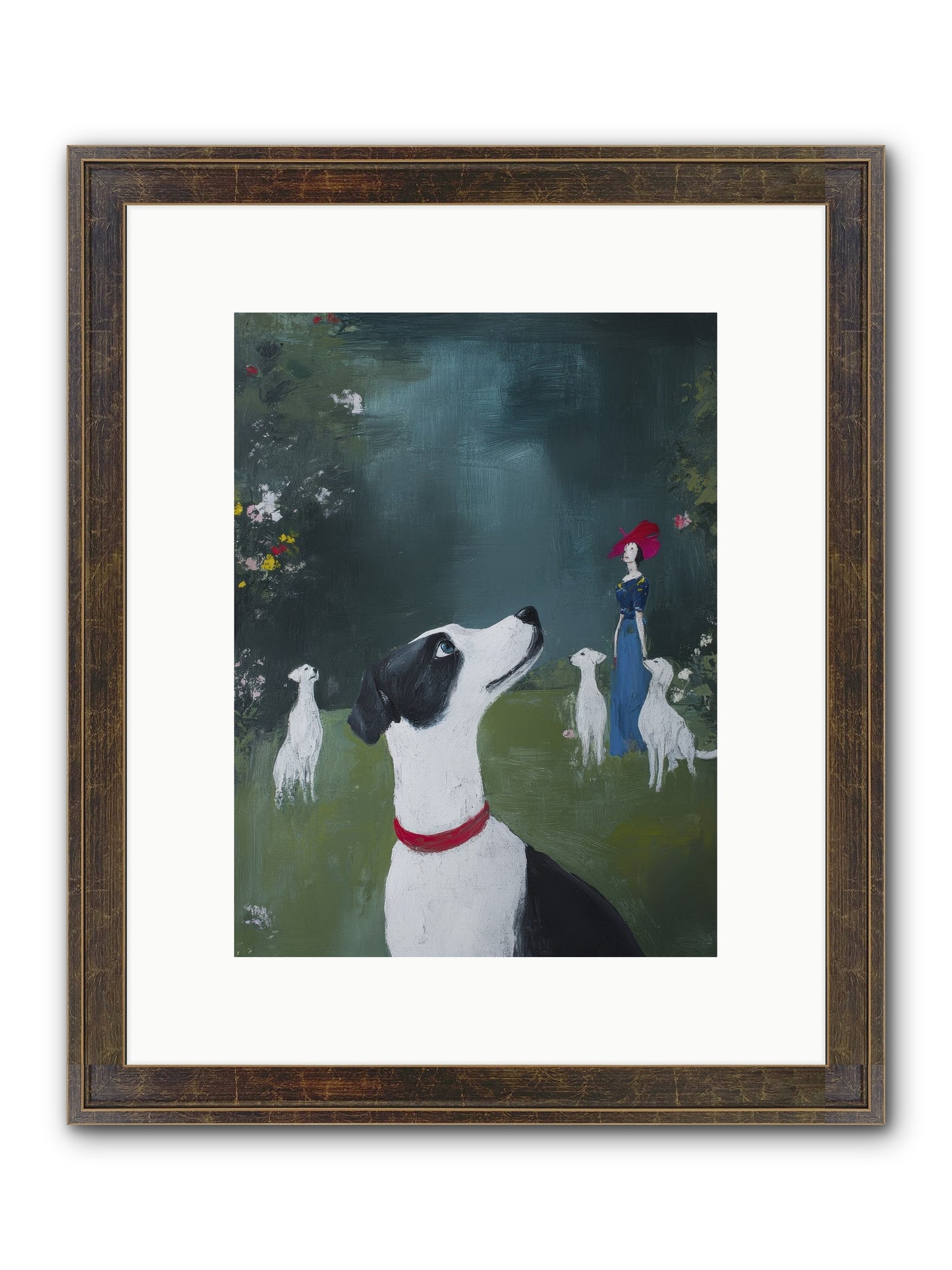 Moon Gazing Moment Framed Print - Slimwoods Black/Gold 9x12