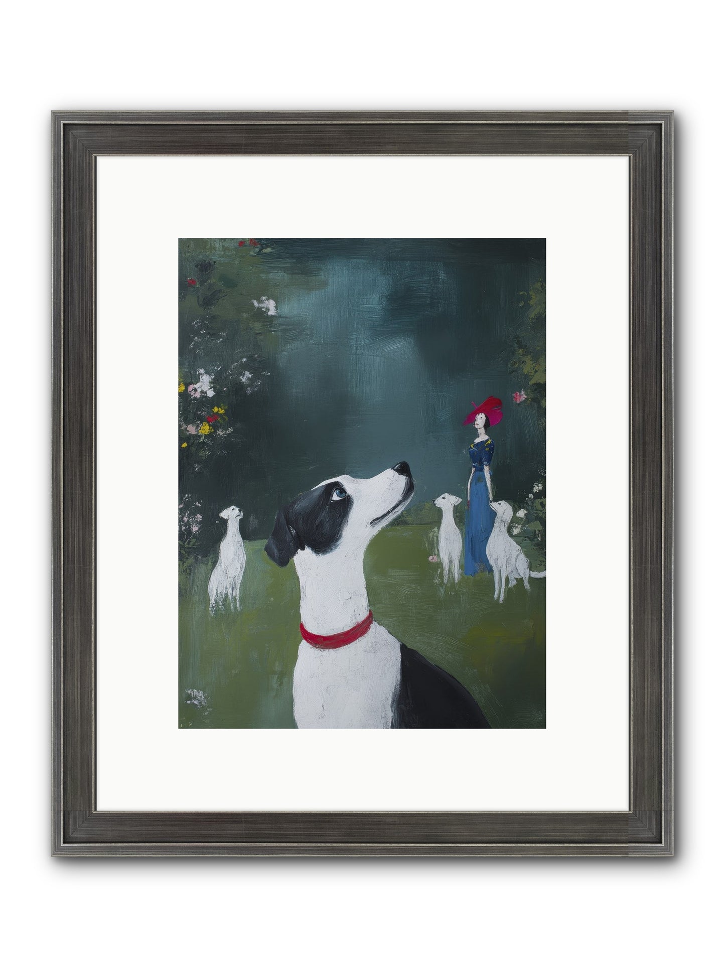 Moon Gazing Moment Framed Print - Slimwoods Black/Silver 9x12